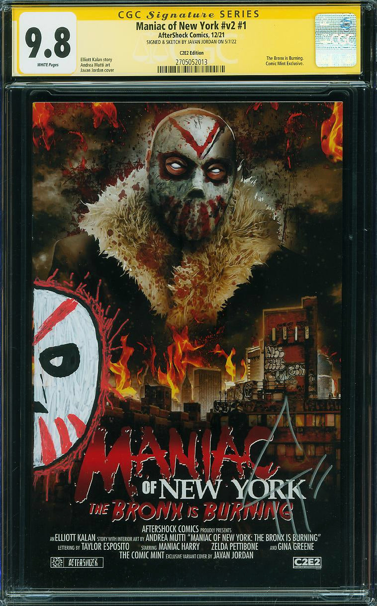 Maniac of New York v2 #1 (2021) CGC SS 9.8 | Signed & Sketched Javan Jordan | C2E2 Edition