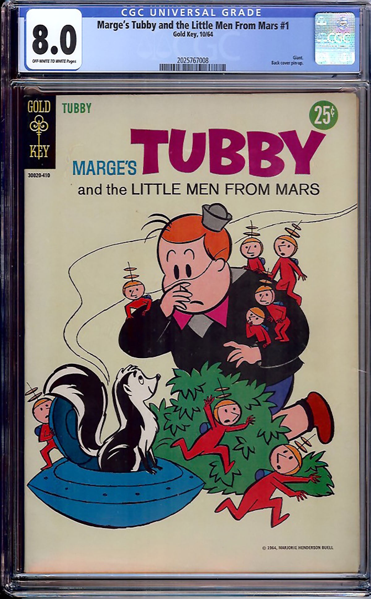 Marge's Tubby and the Little Men From Mars #1 (1964) CGC 8.0
