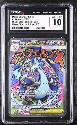 2025 Pokemon Black Star Promo 023 Mega Charizard X ex CGC 10