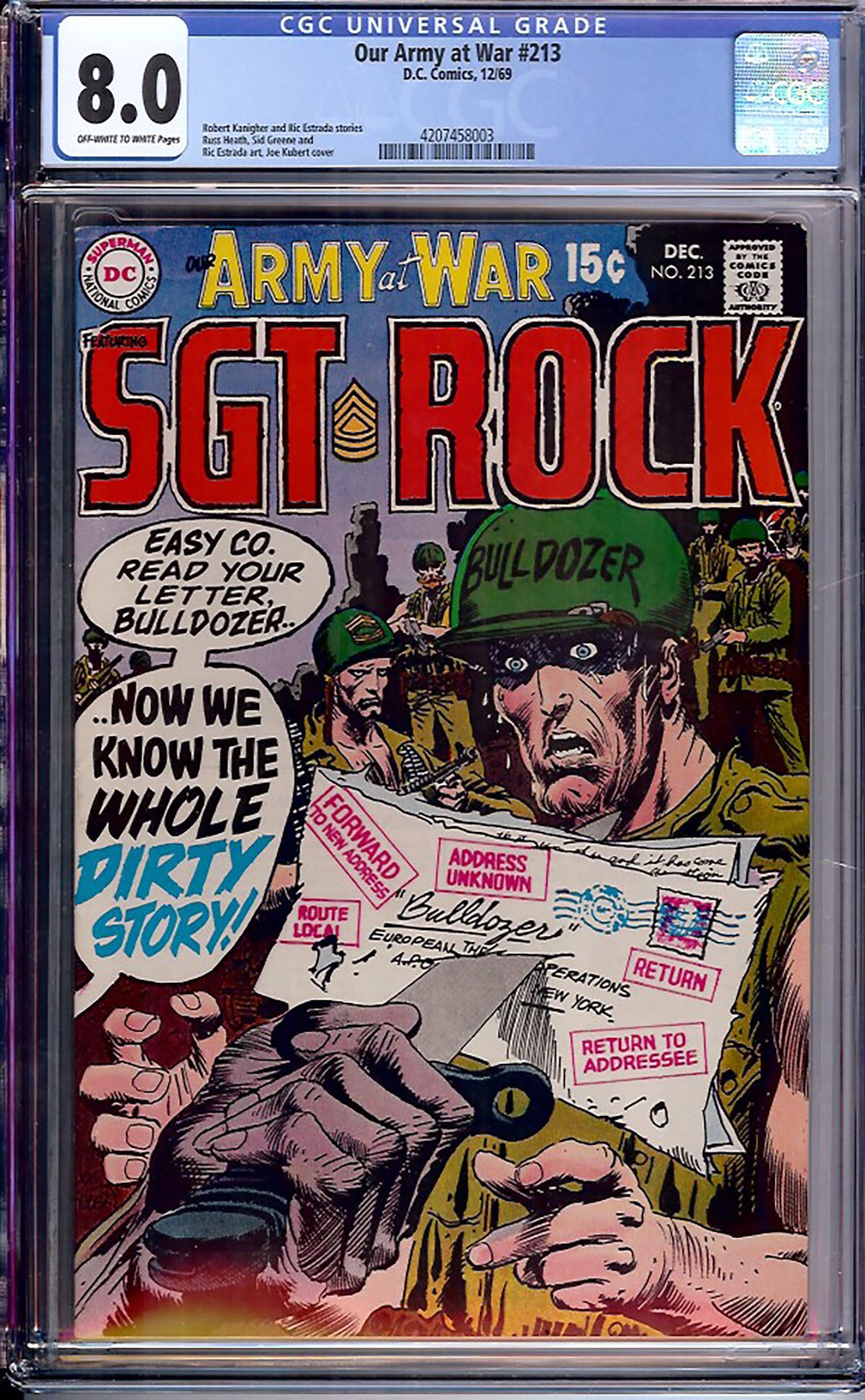 Our Army at War #213 (DC, 1969) CGC 8.0