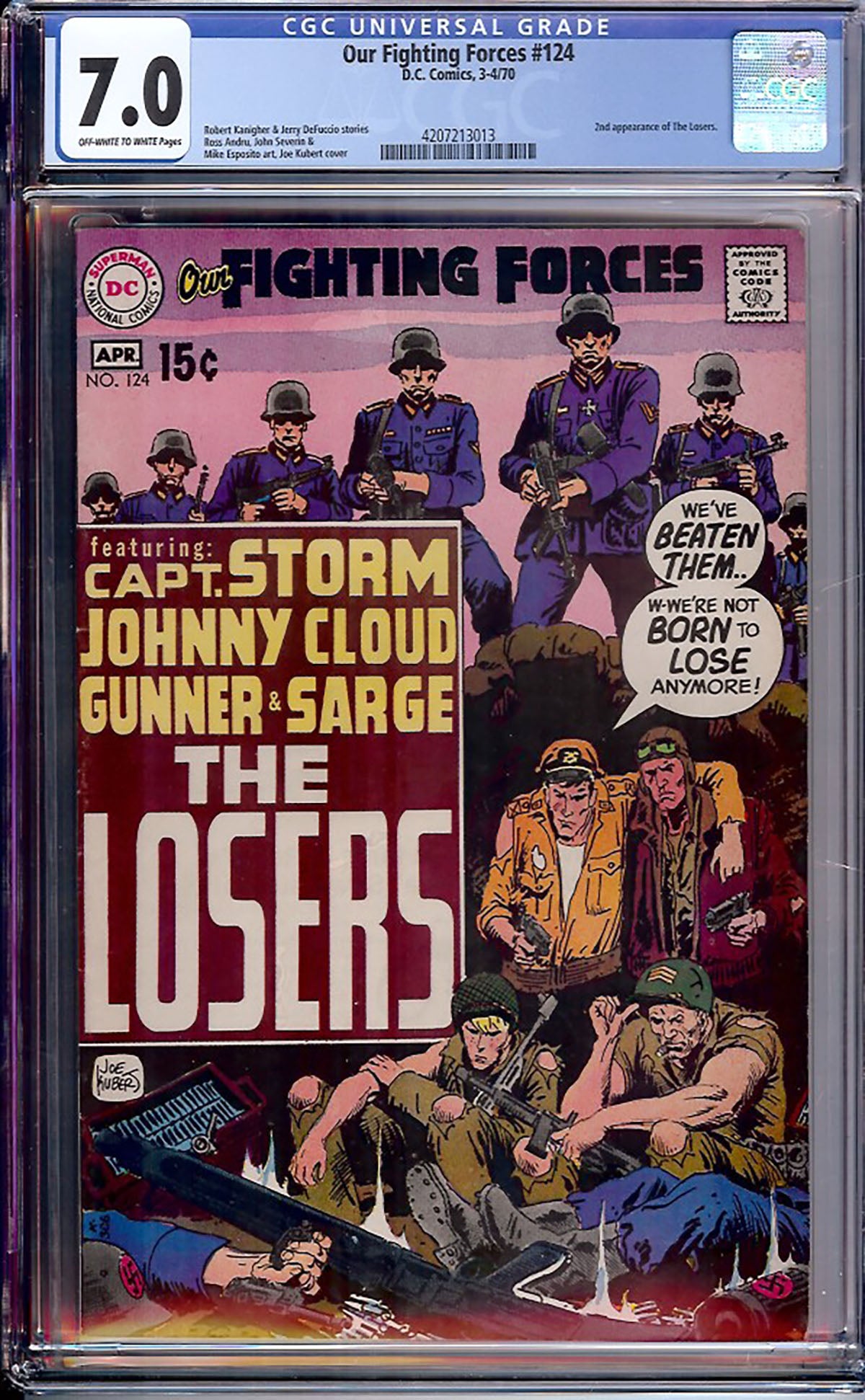 Our Fighting Forces #124 (DC, 1970) CGC 7.0