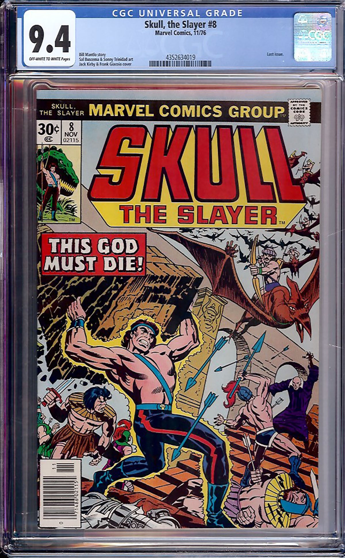 Skull the Slayer #8 (Marvel, 1976) CGC 9.4
