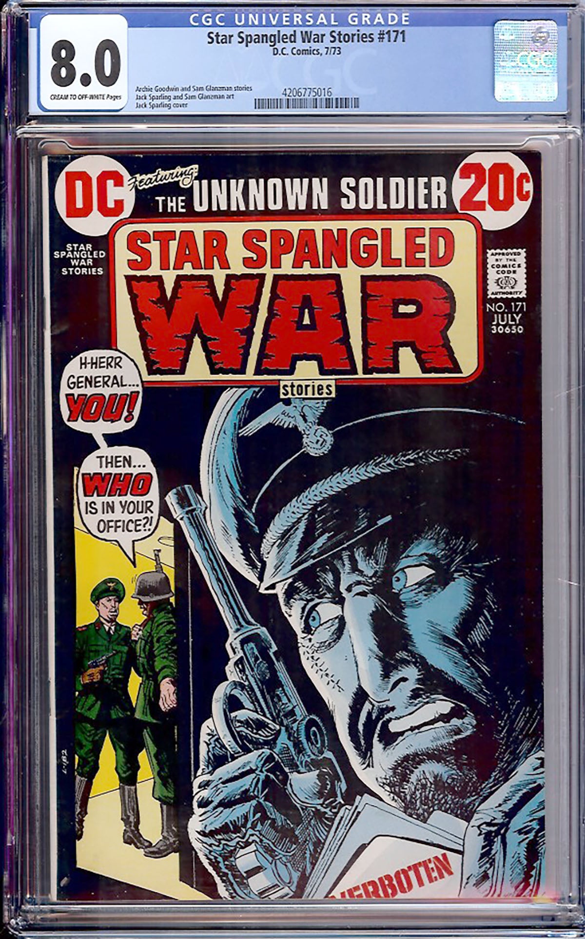 Star Spangled War Stories #171 (DC, 1973) CGC 8.0