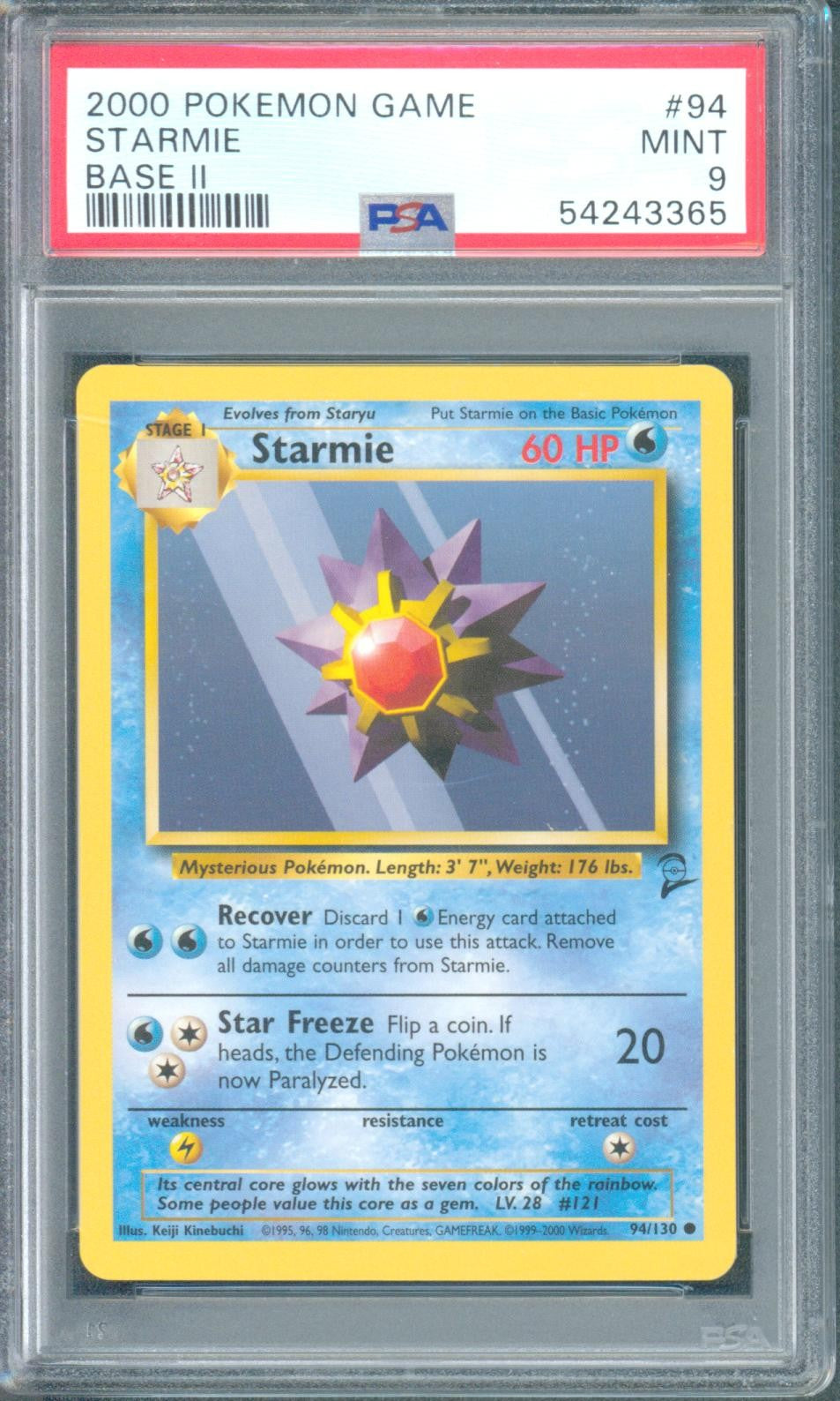 Starmie #94 (Base Set 2, 2000) PSA 9