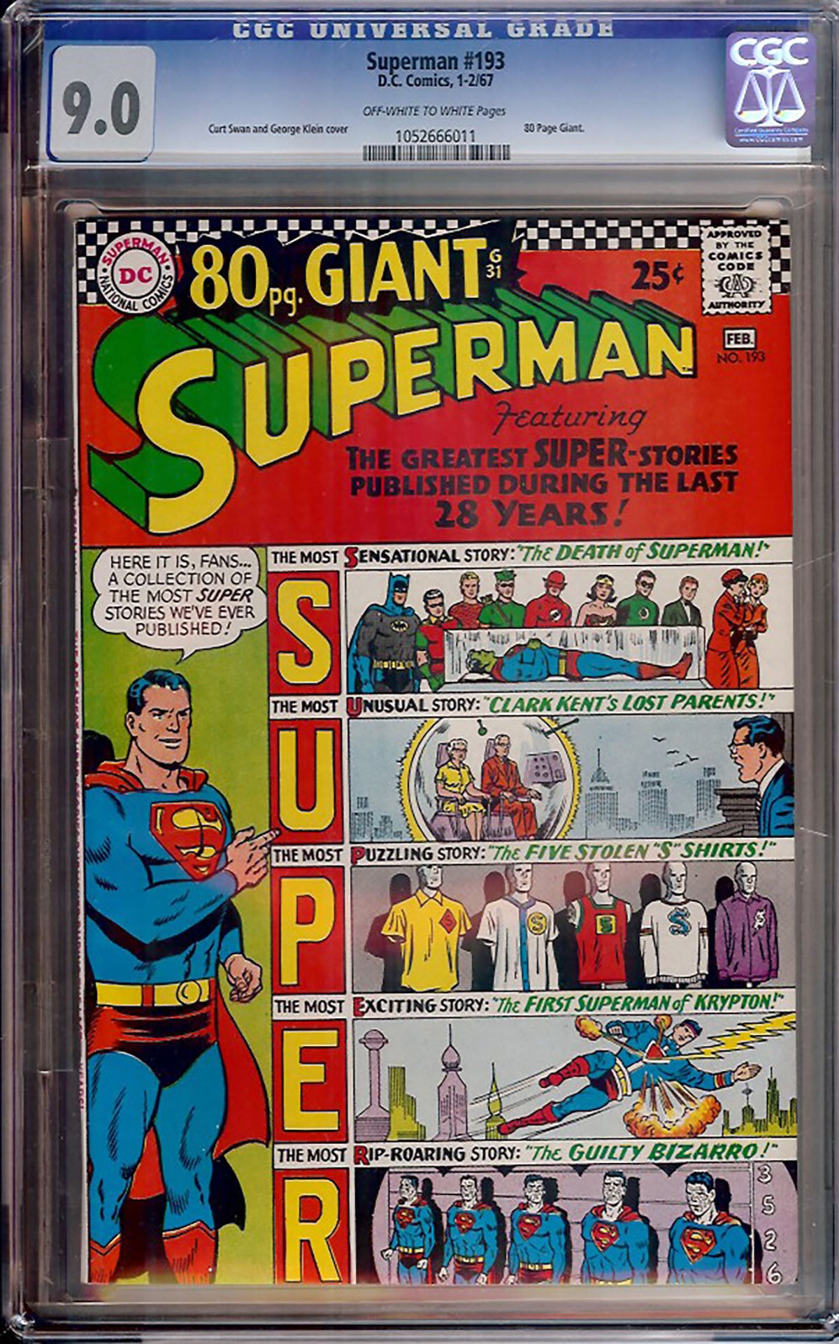 Superman #193 (DC, 1967) CGC 9.0