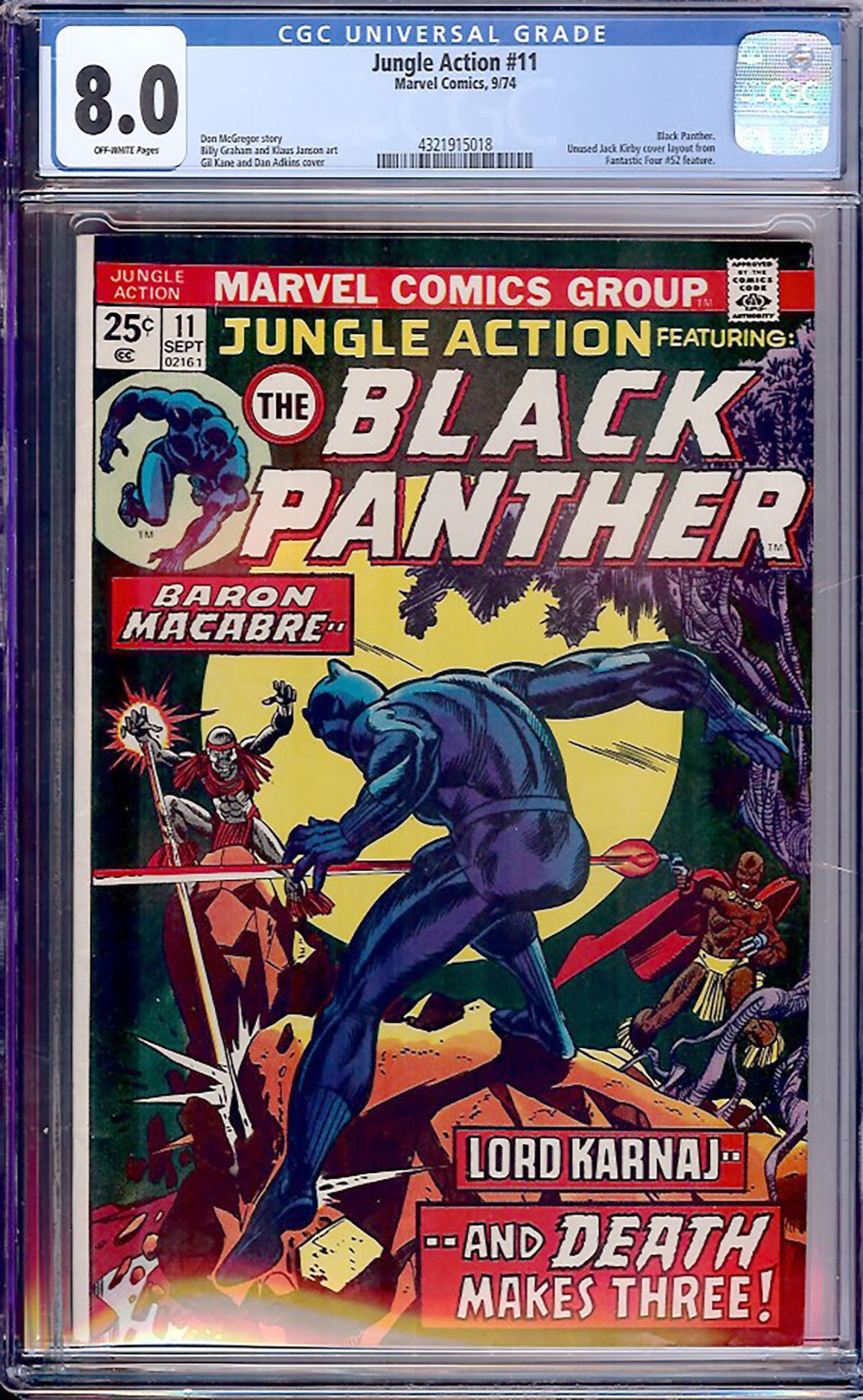 Jungle Action #11 (Marvel, 1974) CGC 8.0