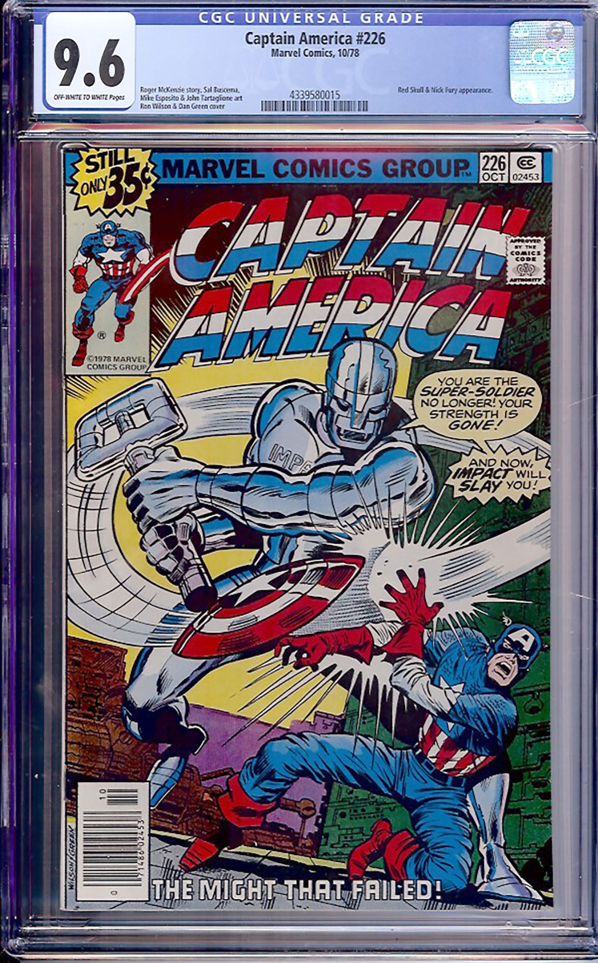 Captain America #226 (1978, Marvel) CGC 9.6