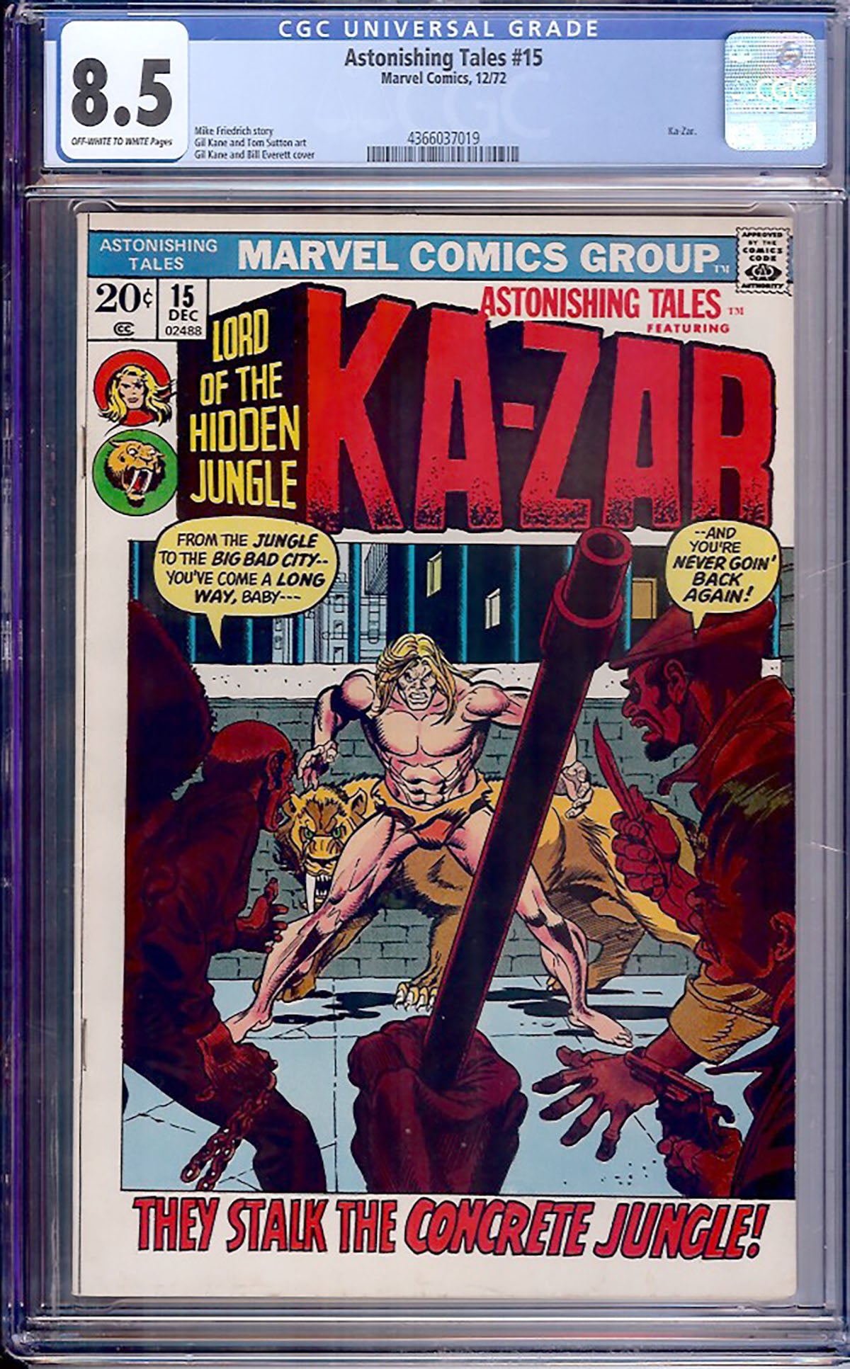 Astonishing Tales #15 (1972, Marvel) CGC 8.5