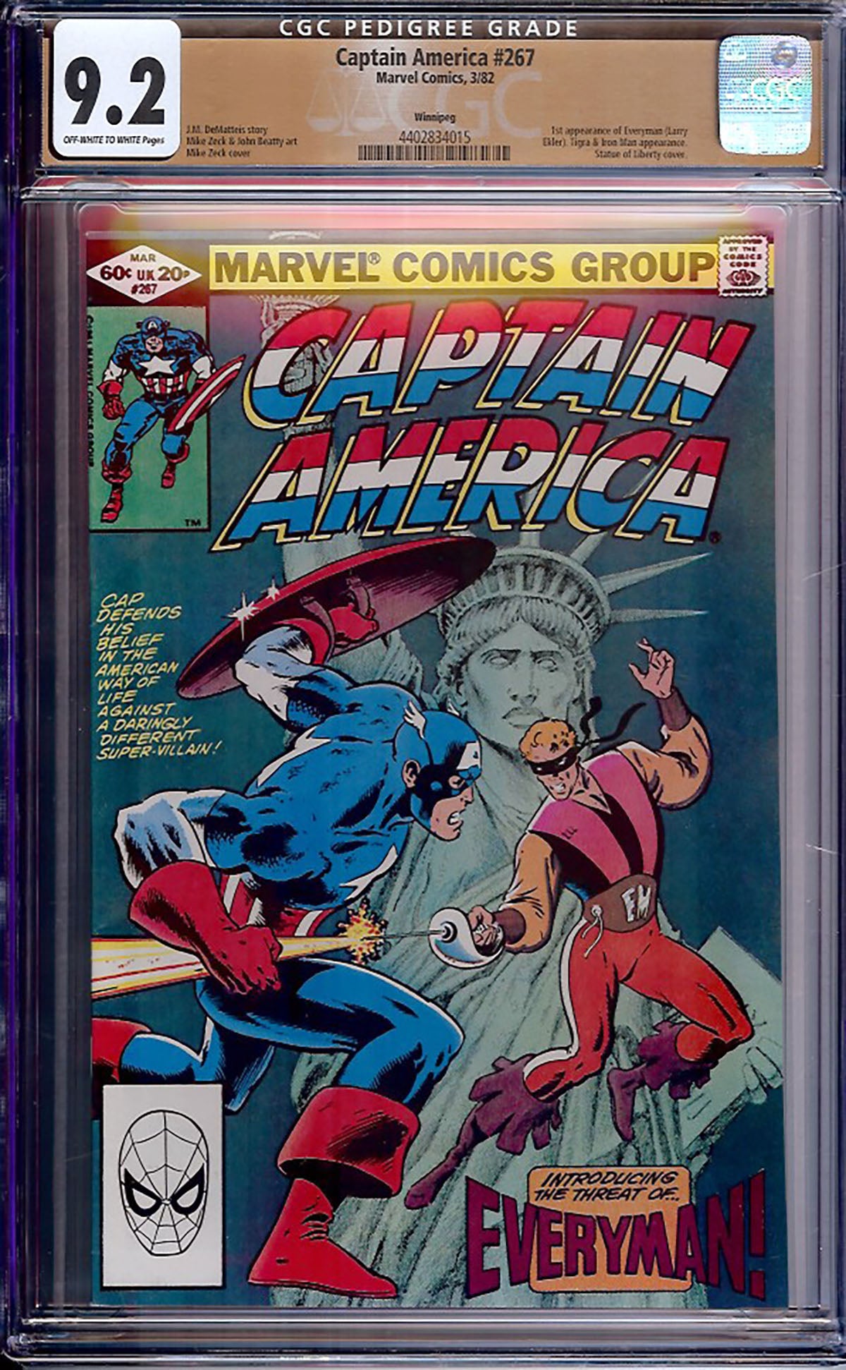 Captain America #267 (1982, Marvel) CGC 9.2