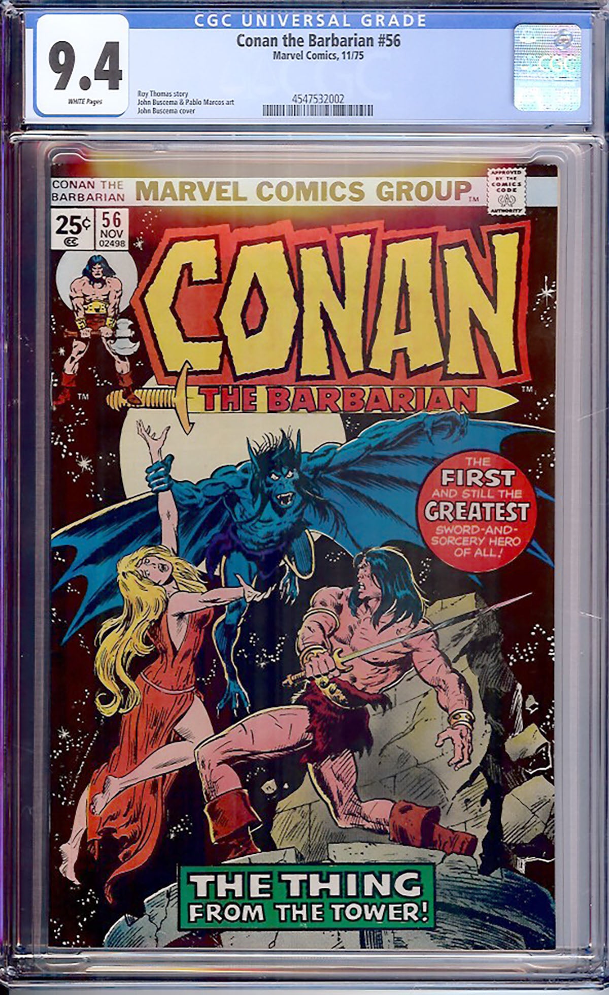 Conan the Barbarian #56 (1975, Marvel Comics) CGC 9.4