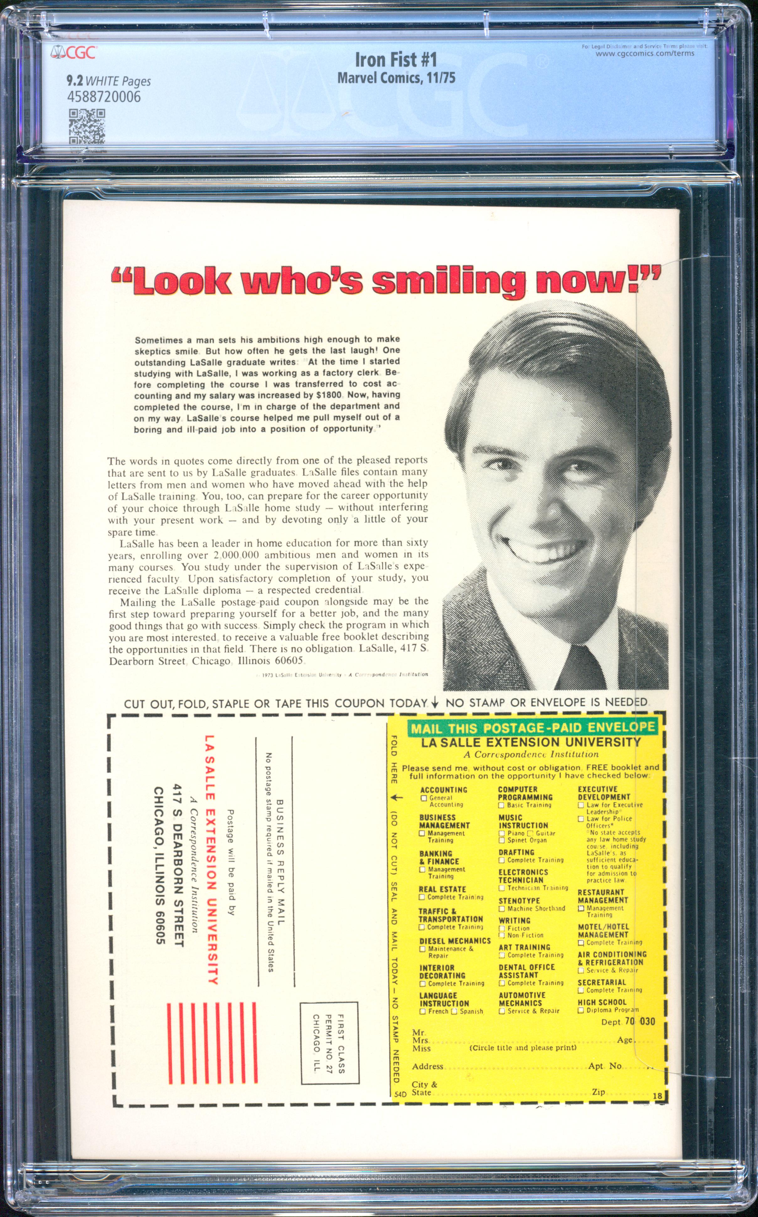 Iron Fist #1 (Marvel, 1975) CGC 9.2