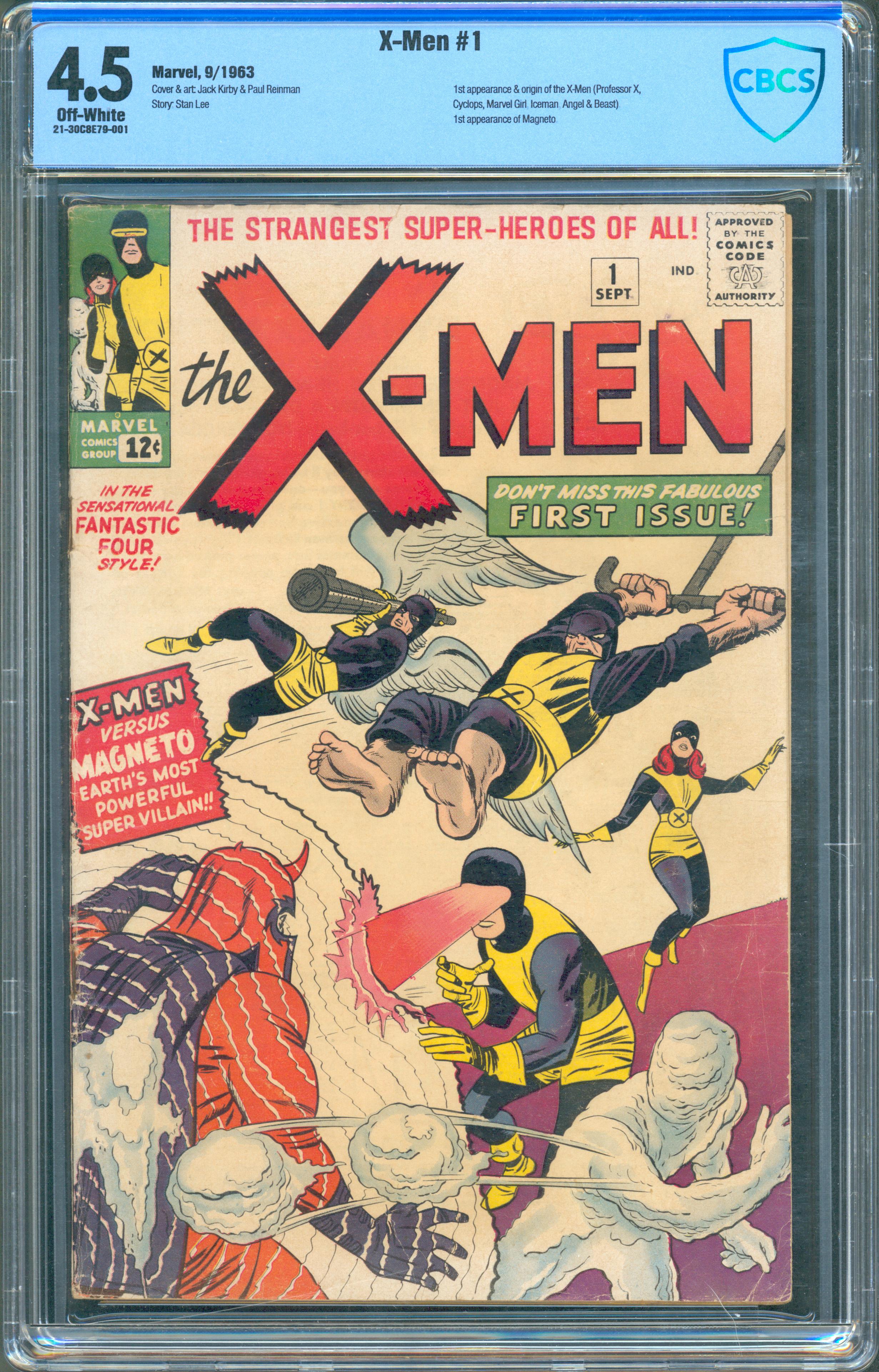 X-Men #1 (Sept 1963, Marvel) CBCS 4.5 Off-White Pages – 1st X-Men KEY