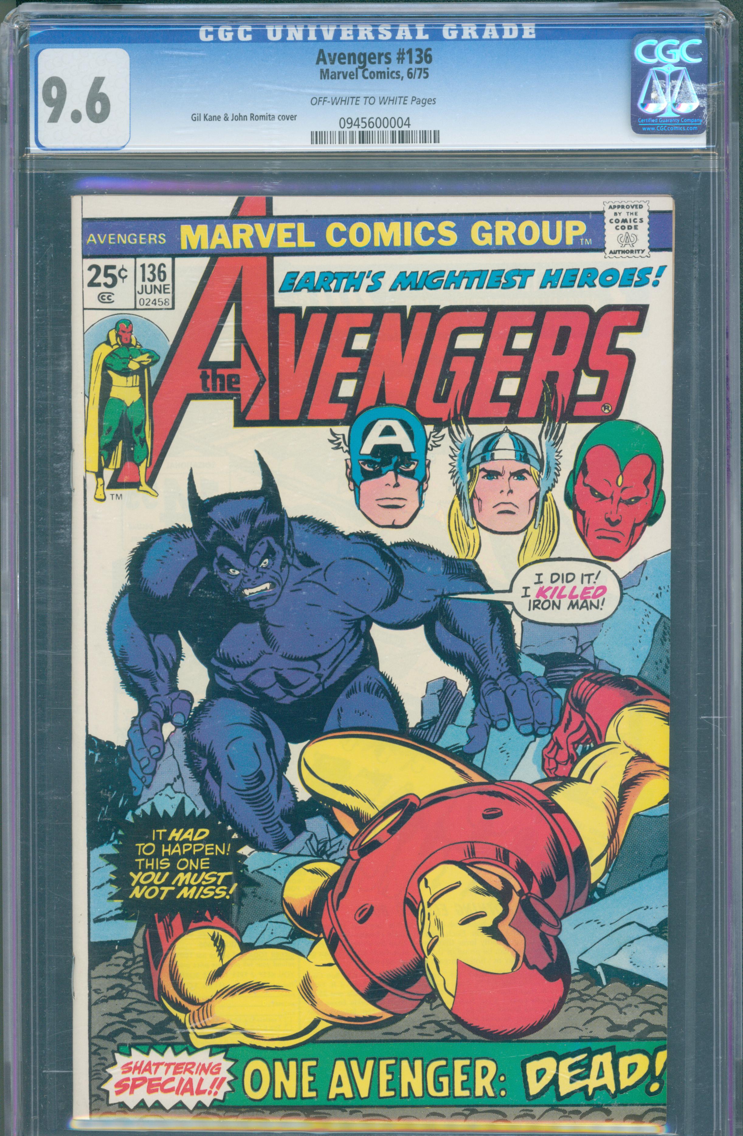 Avengers #136 (Marvel, 1975) CGC 9.6