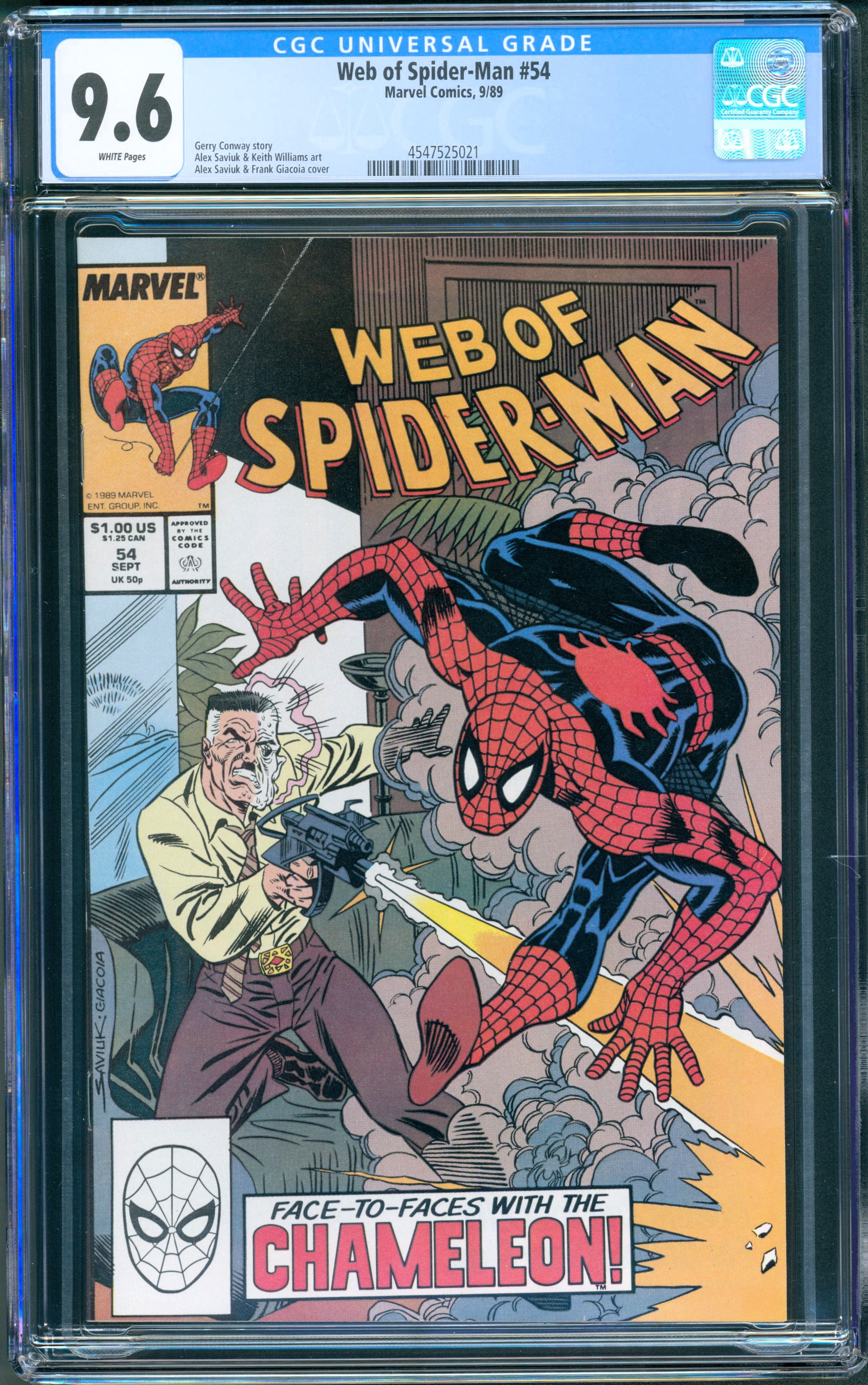 Web of Spider-Man #54 (Marvel, 1989) CGC 9.6 WHITE Pages
