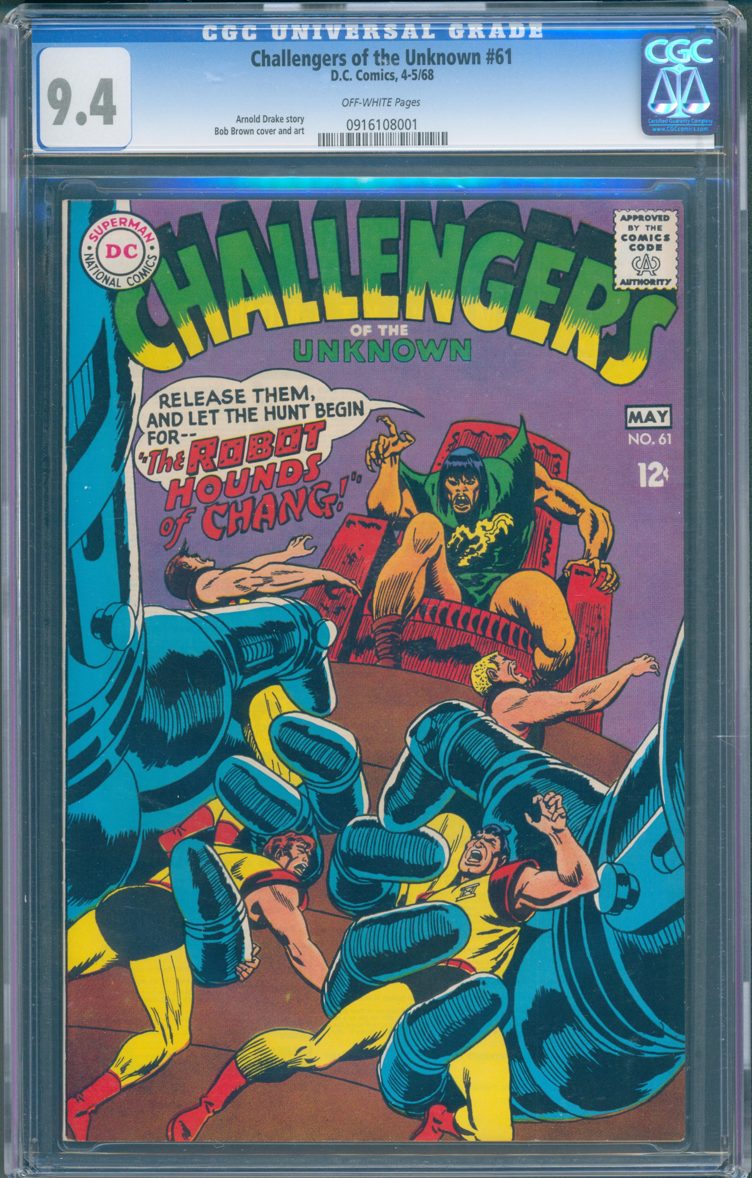 Challengers of the Unknown #61 (May 1968, DC) CGC 9.4