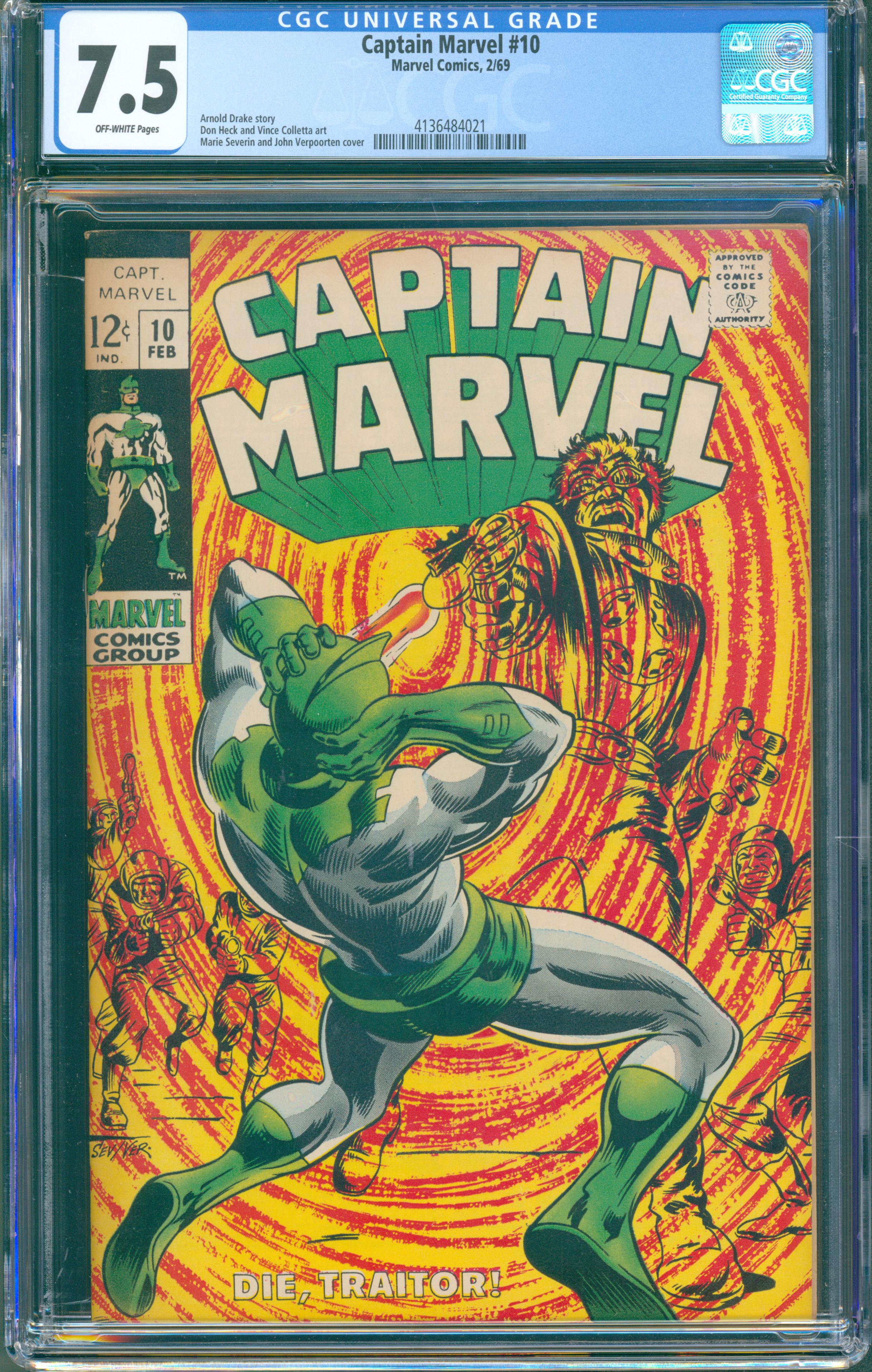 Captain Marvel #10 (Feb 1969, Marvel) CGC 7.5
