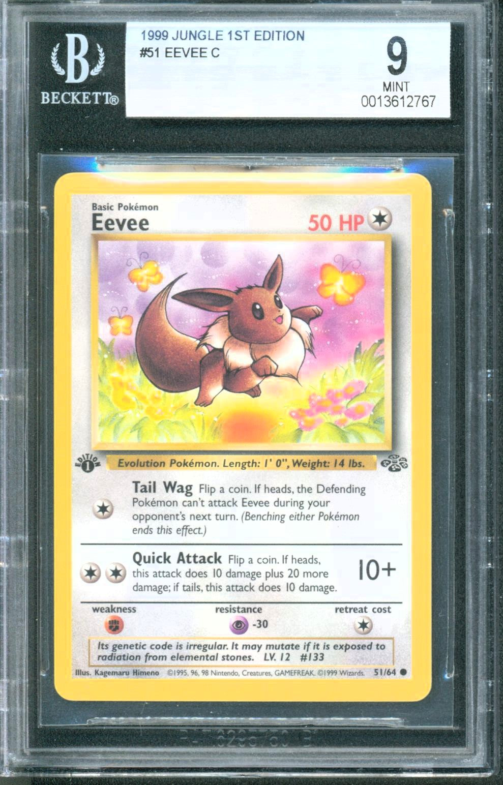 Eevee #51 (Jungle 1st Edition, 1999) BGS 9
