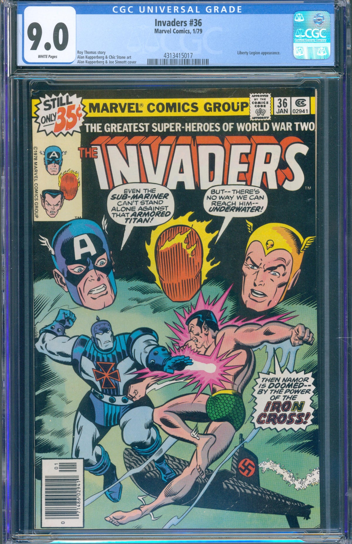 Invaders #36 (Marvel, 1979) CGC 9.0