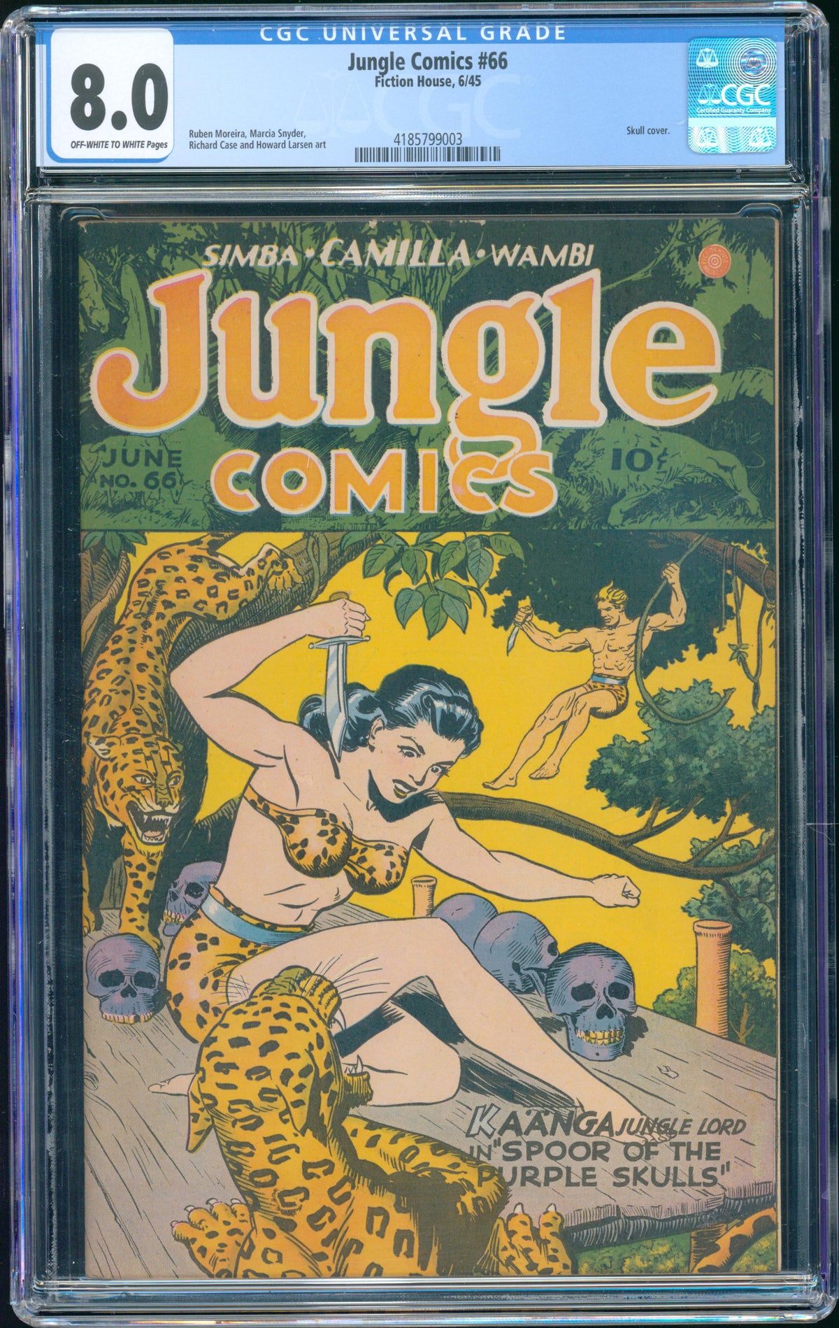 Jungle Comics #66 (Fiction House, 1945) CGC 8.0 | Skull cover.