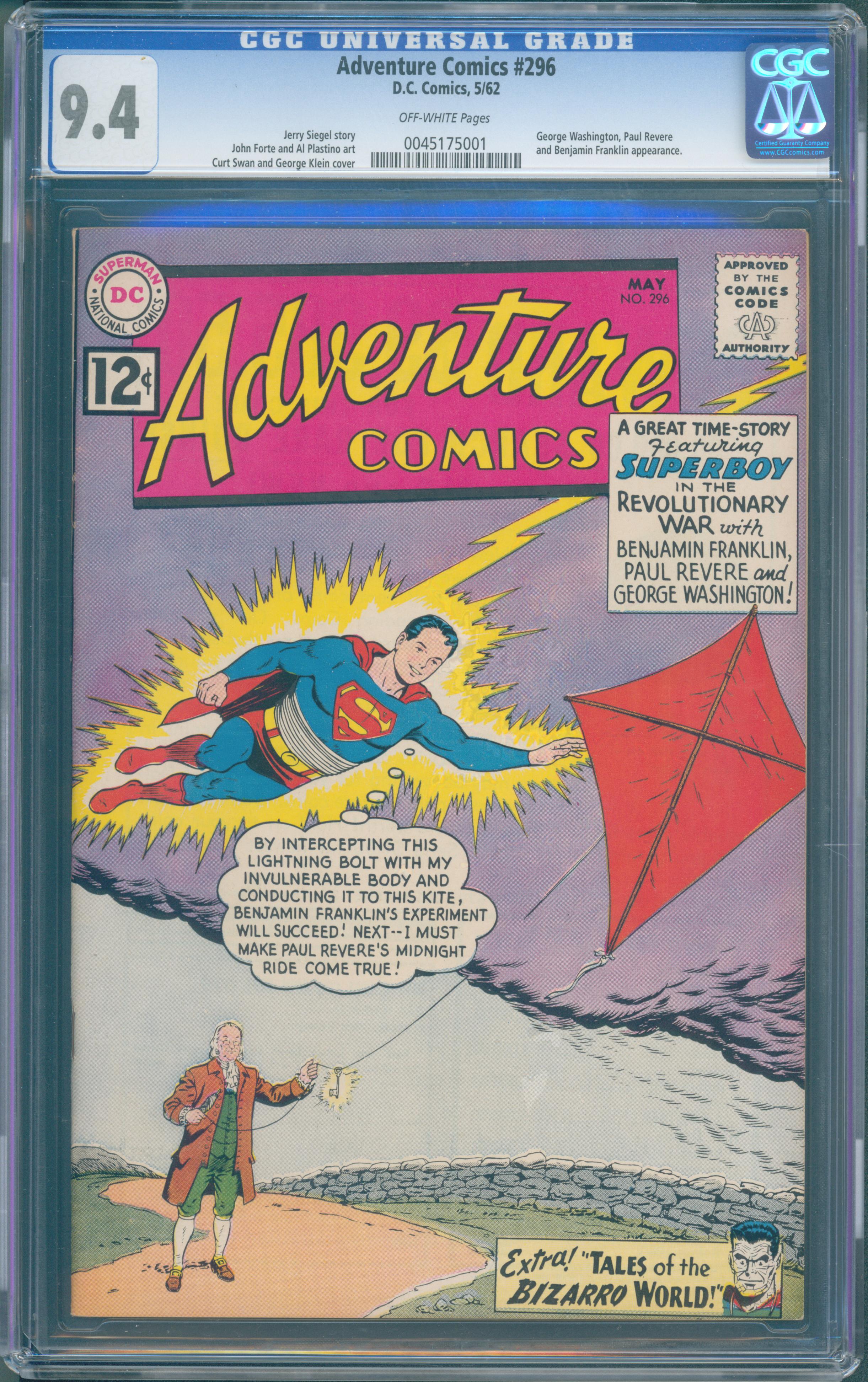 Adventure Comics, #296 (DC Comics, 1962) CGC 9.4