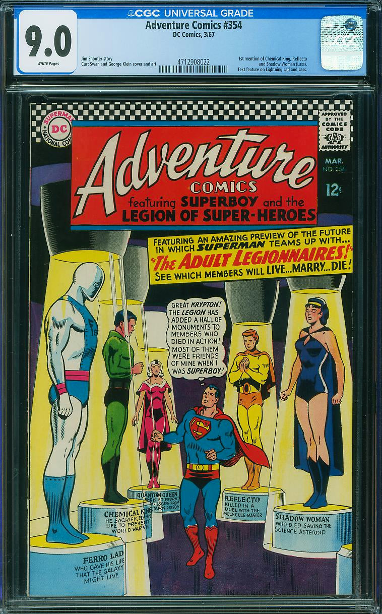 Adventure Comics #354 (DC, 1967) CGC 9.0 White Pages