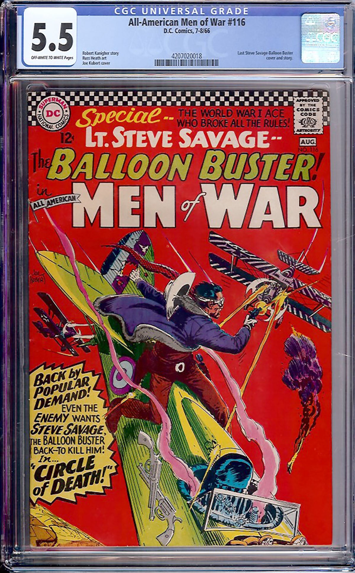 All-American Men of War #116 (DC, 1966) CGC 5.5 - Scarce