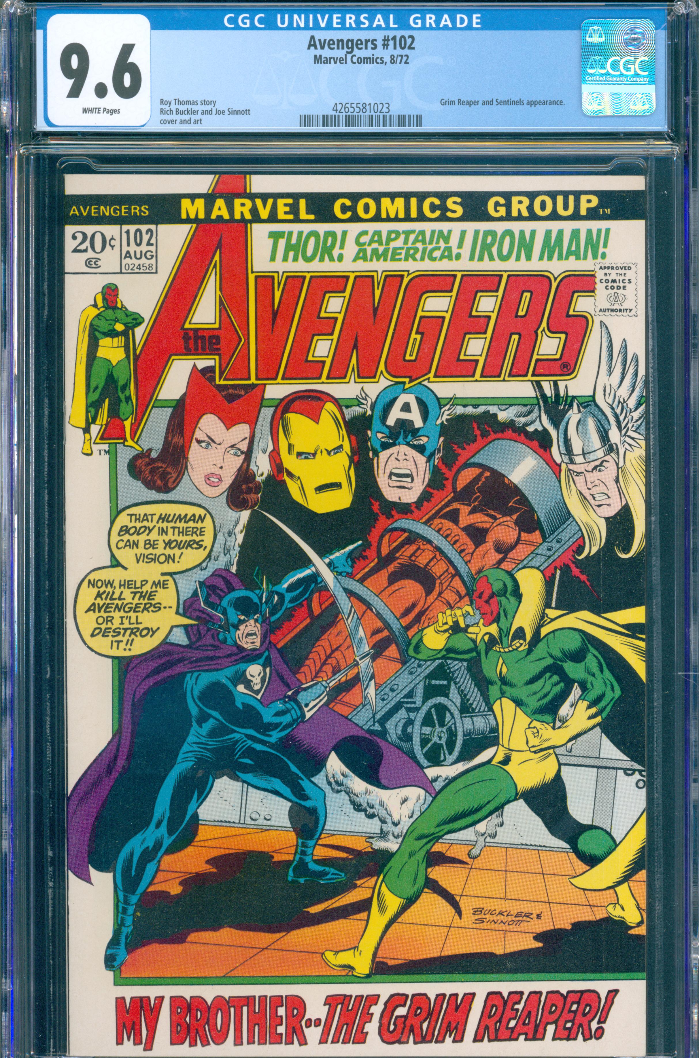 Avengers #102 (Marvel, 1972) CGC 9.6