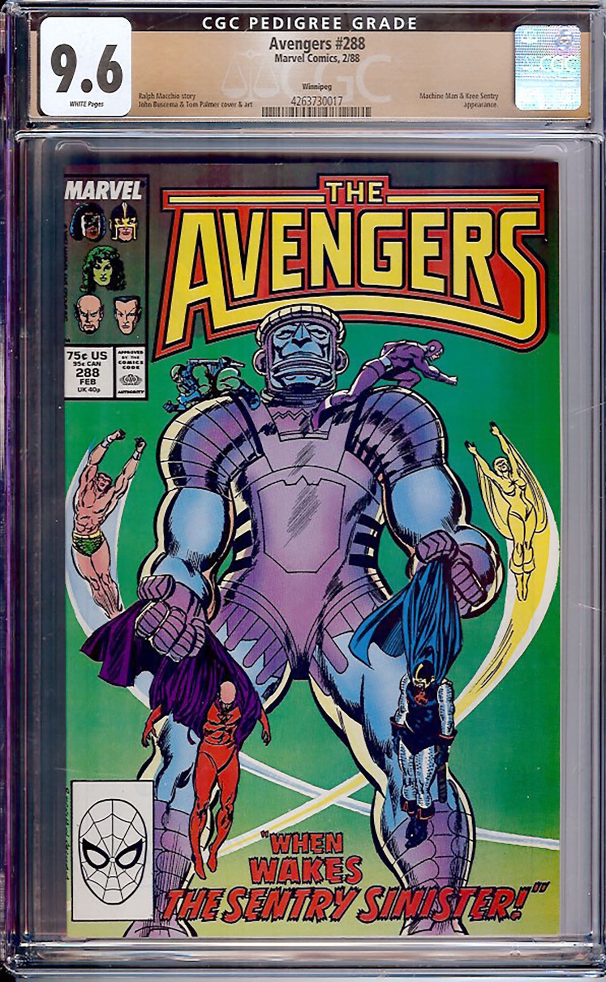Avengers #288 (1988, Marvel) CGC 9.6