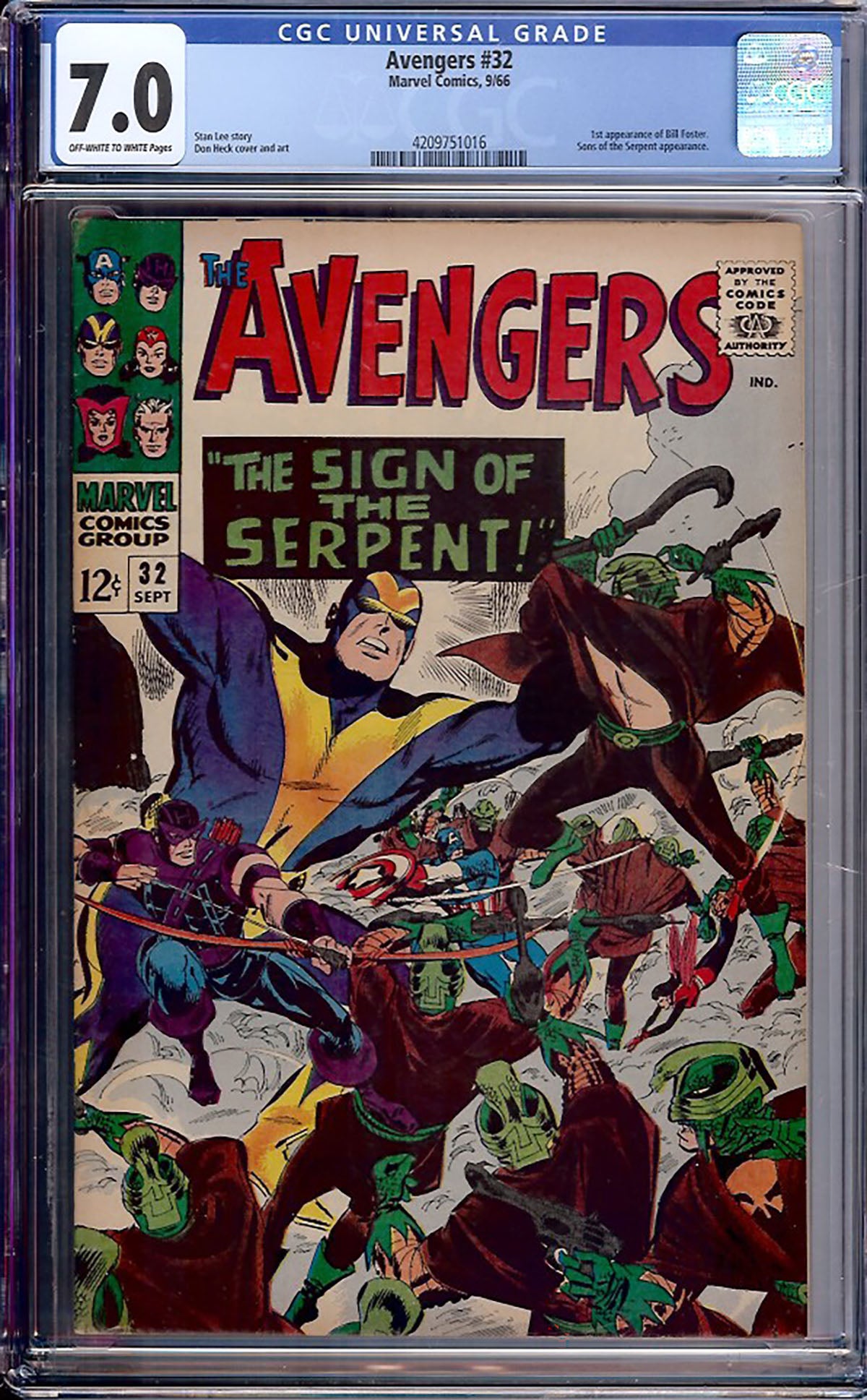 Avengers #32 (Marvel Comics, Sept 1966) CGC 7.0