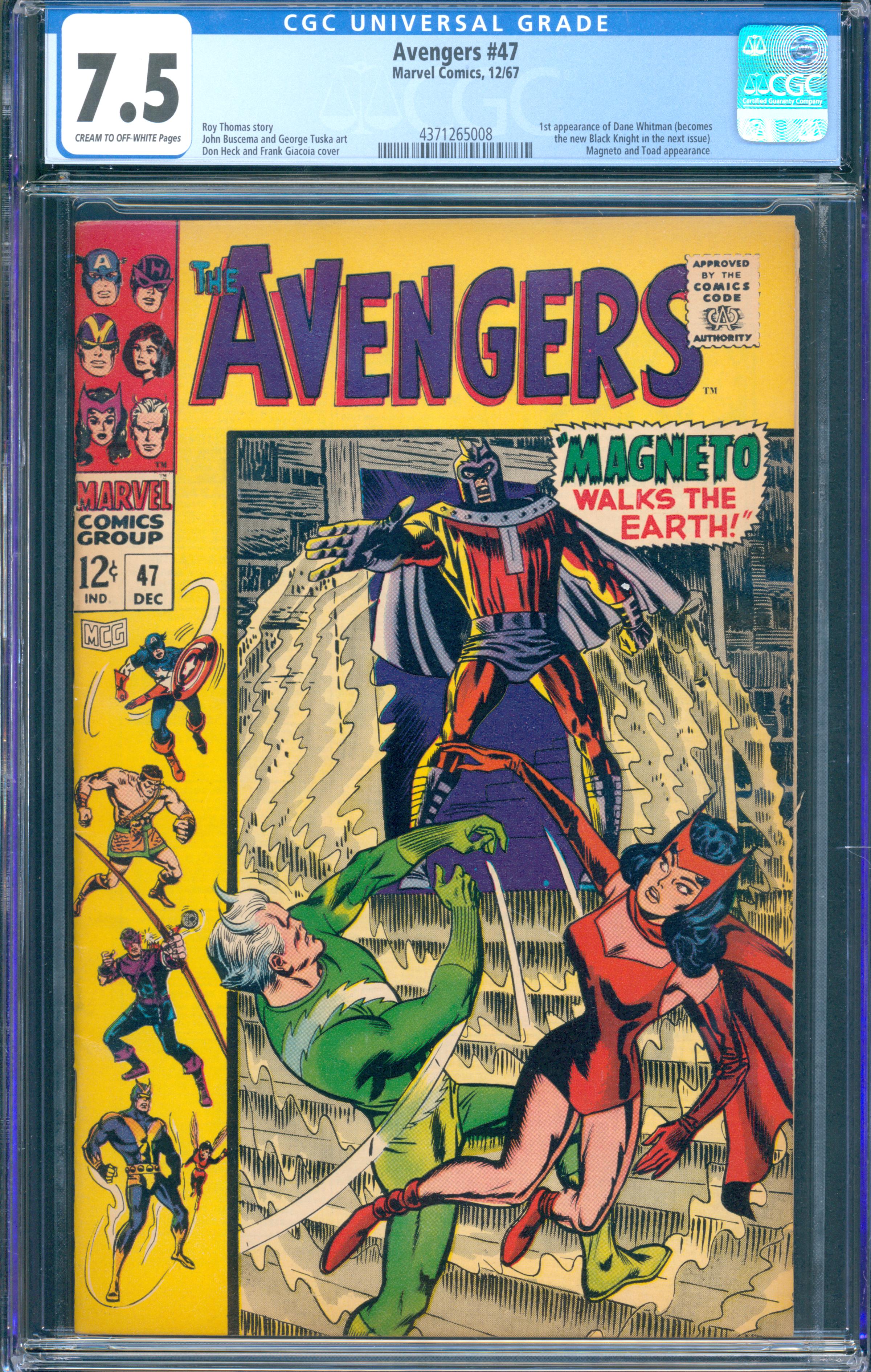 Avengers #47 (December 1967, Marvel) CGC 7.5