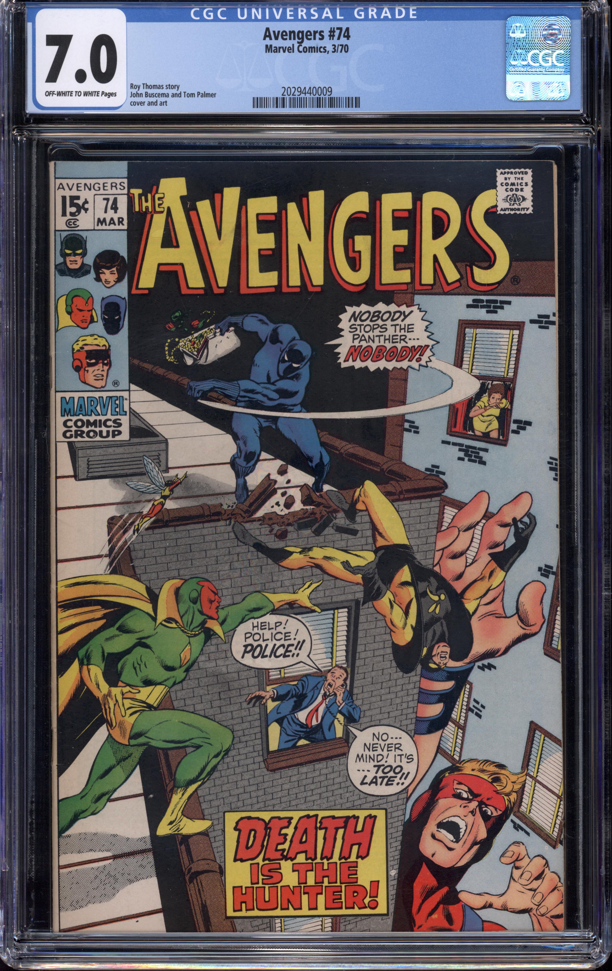 Avengers #74 (March 1970, Marvel) CGC 7.0