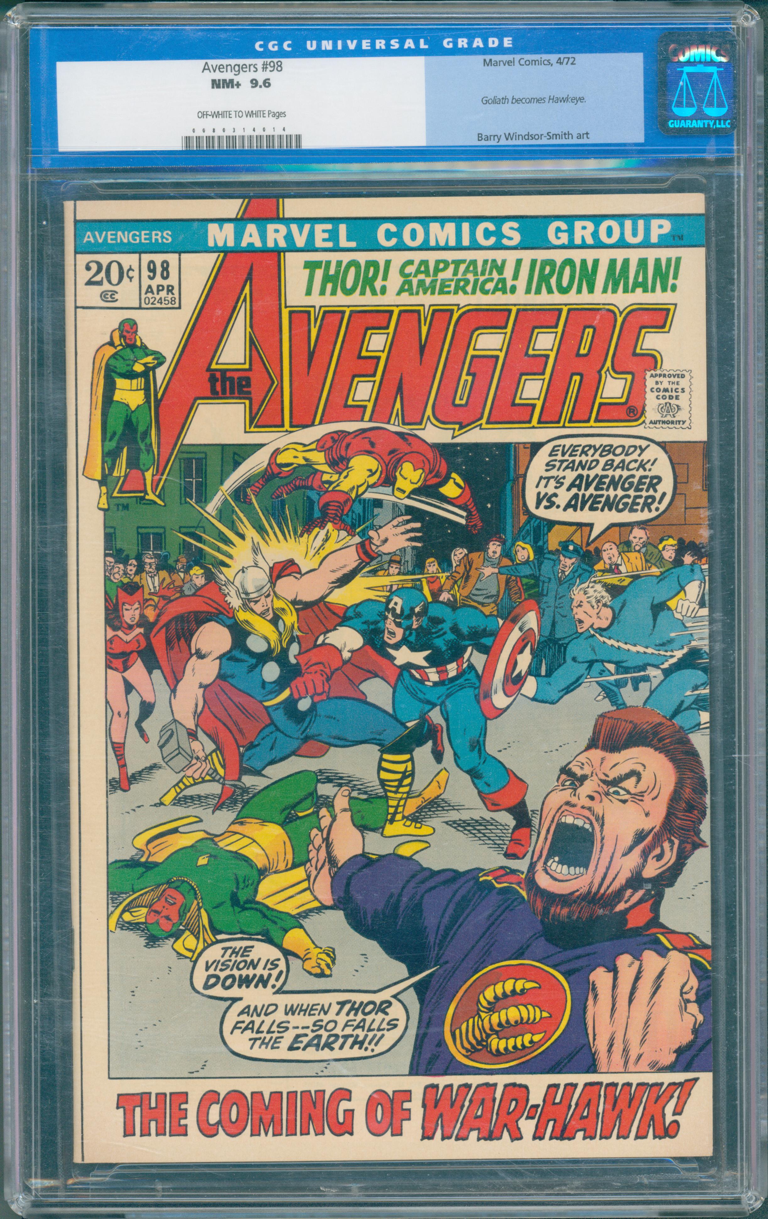 Avengers #98 (Marvel, 1972) CGC 9.6