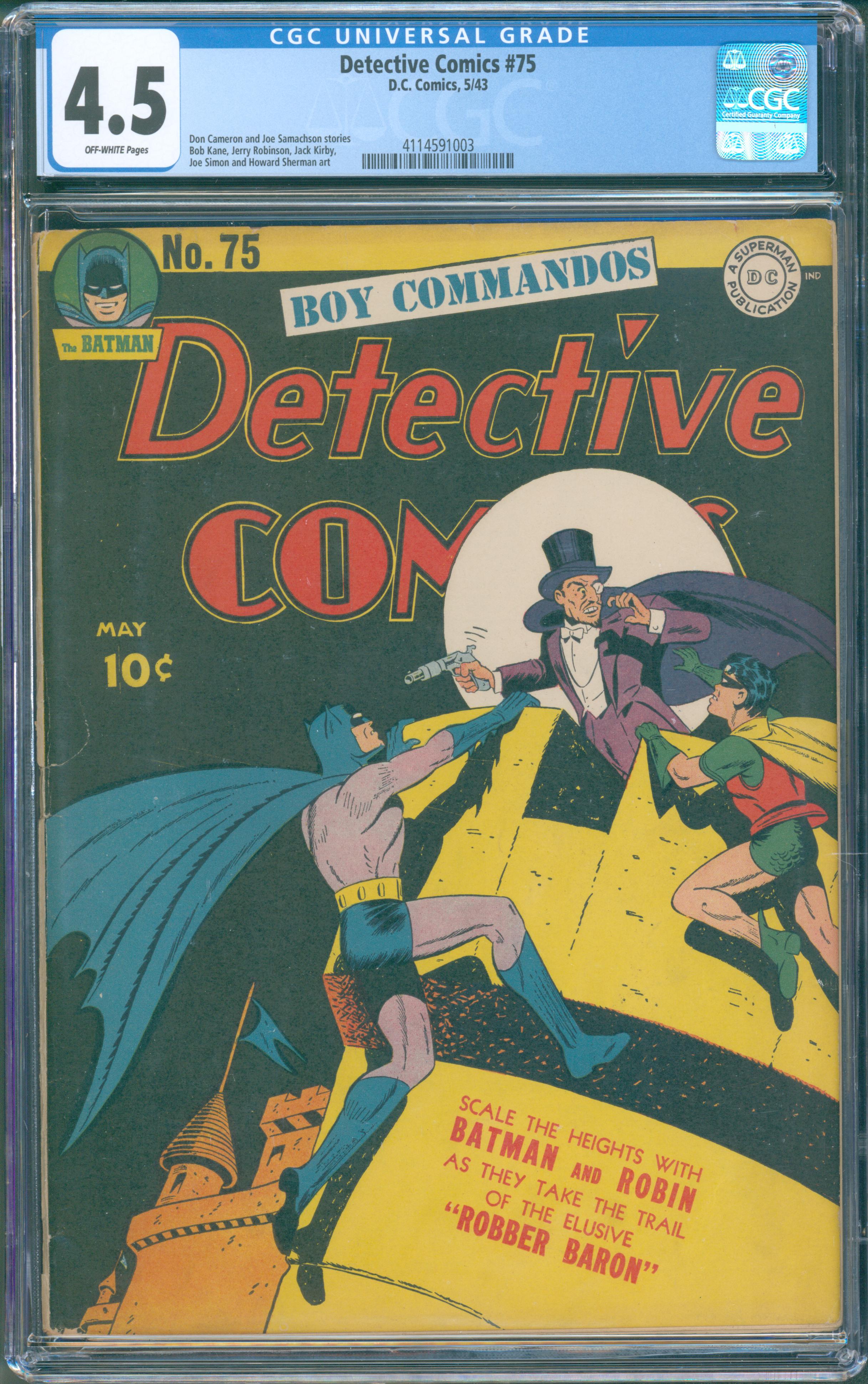 Detective Comics #75 (1943) CGC 4.5 OFF-WHITE Pages