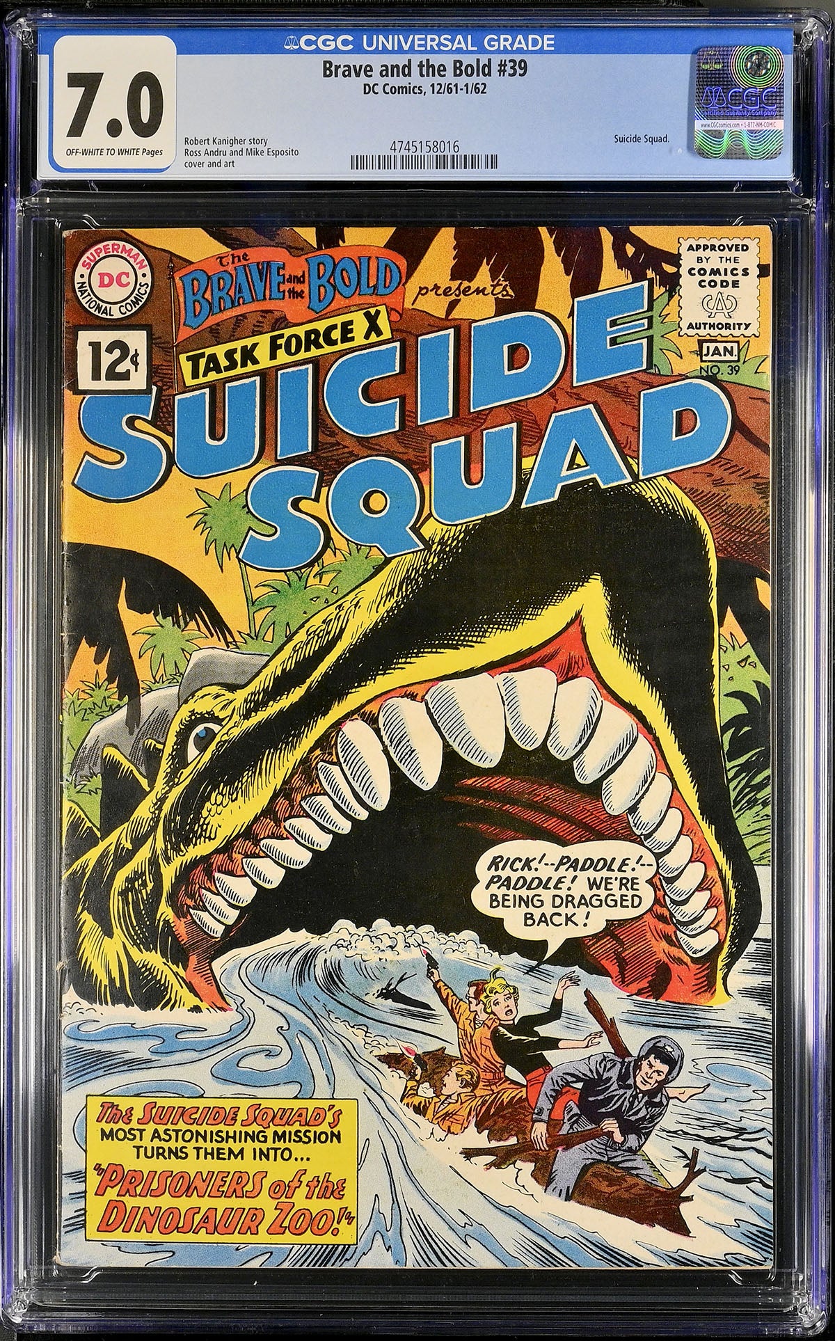 Brave and the Bold #39 (Jan 1962, DC) CGC 7.0 OW-W Pages – Suicide Squad