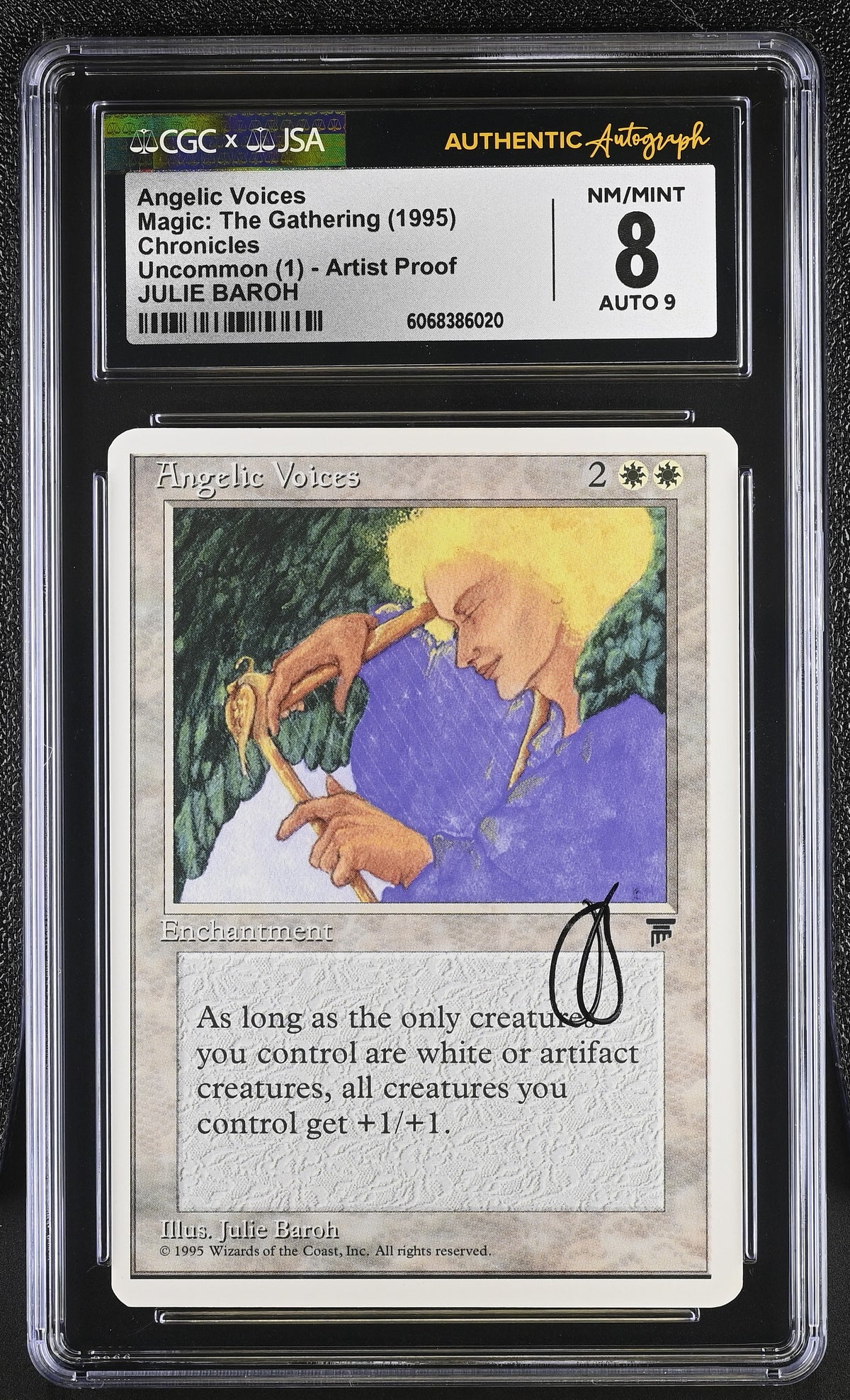 Angelic Voices Artist Proof (Chronicles, 1995) CGC 8 / JSA Auto 9 – Julie Baroh Signed