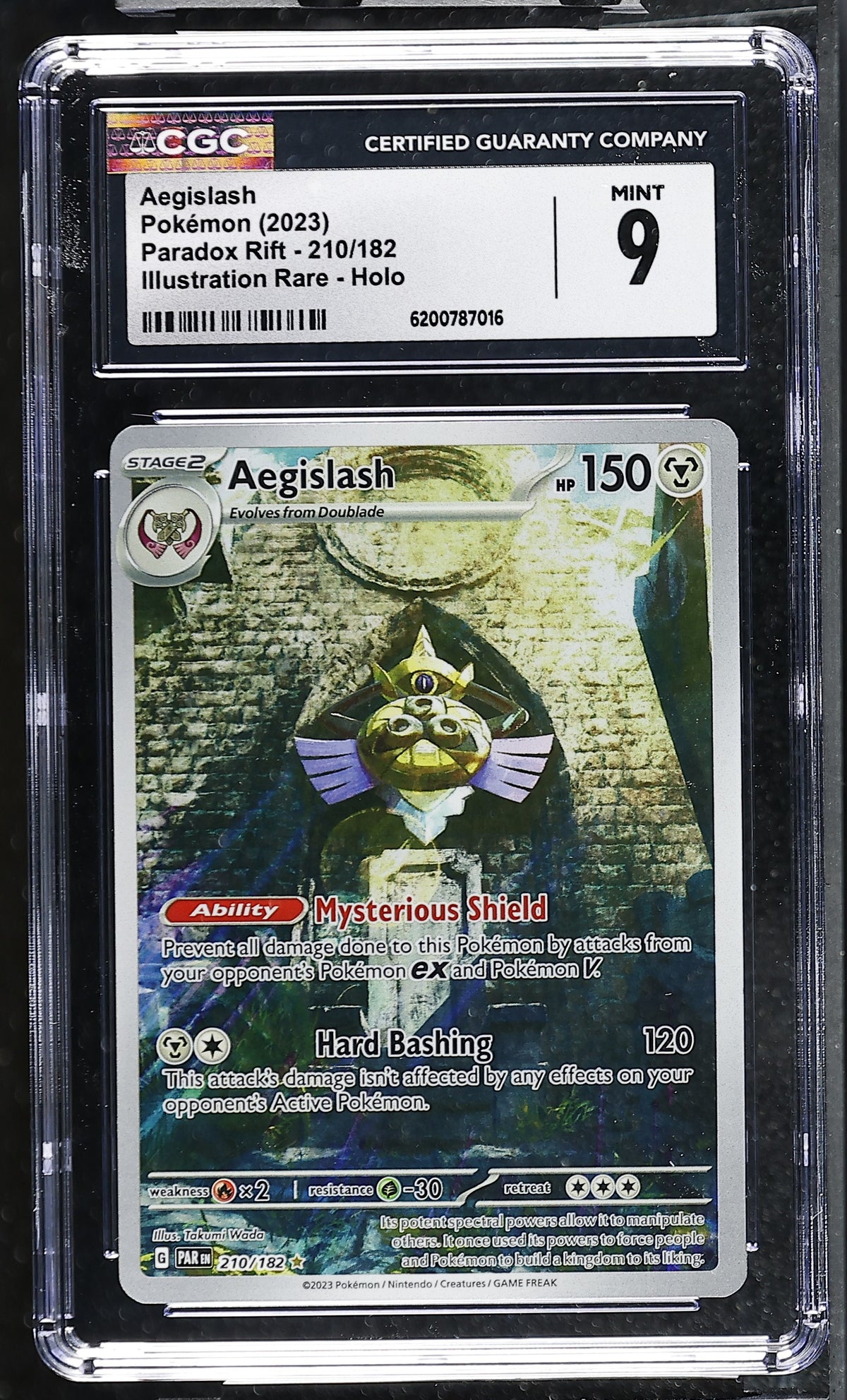 Aegislash 210/182 Illustration Rare – Paradox Rift (2023) CGC 9 Mint
