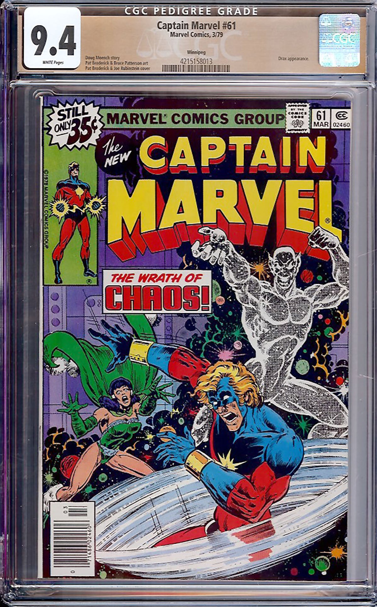 Captain Marvel #61 (Marvel, 1979) CGC 9.4 – Winnipeg Pedigree