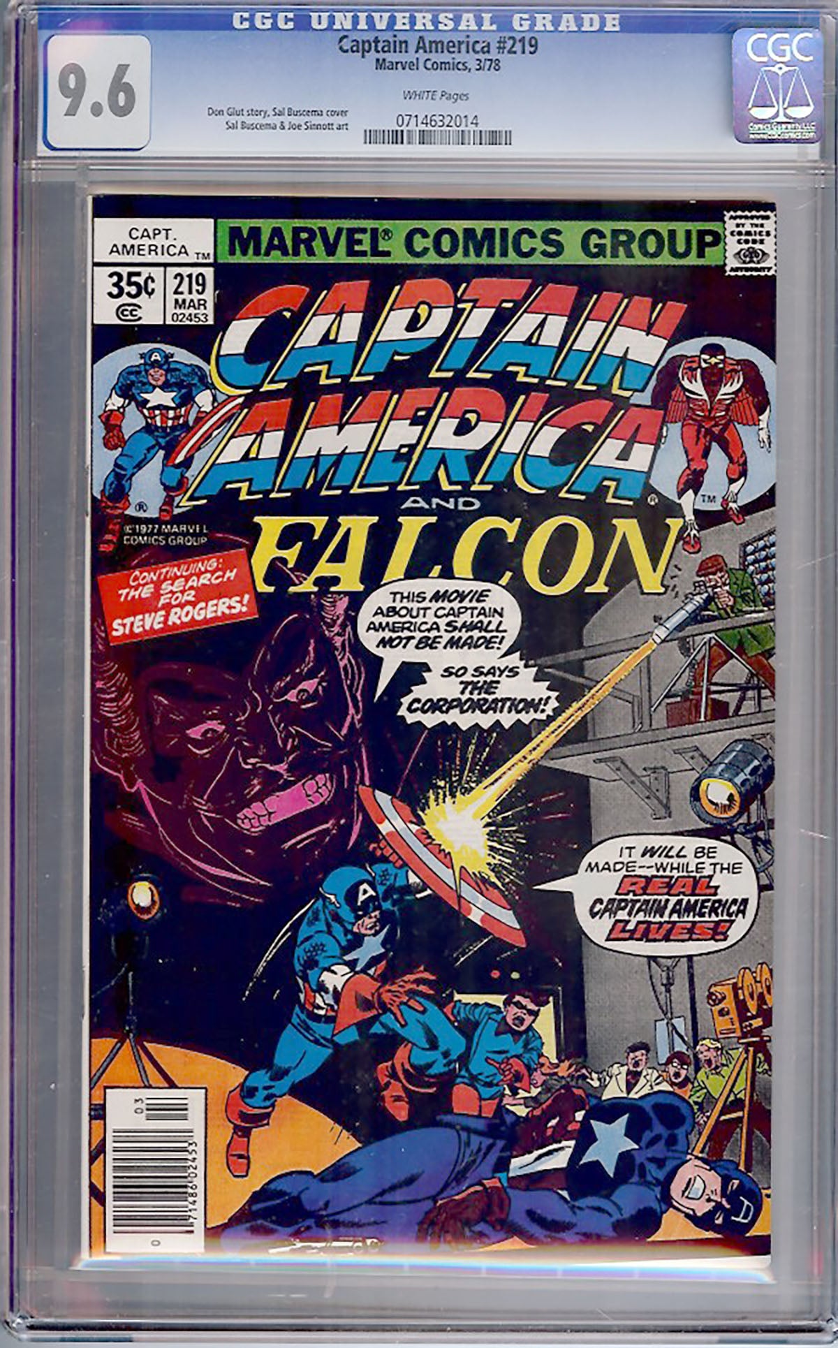 Captain America #219 (Marvel, 1978) CGC 9.6 WHITE Pages