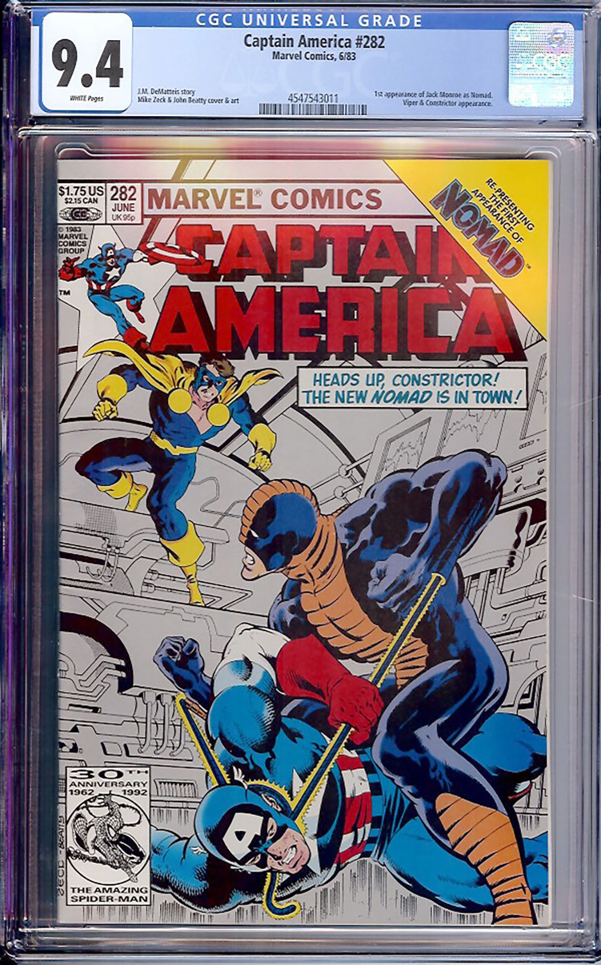 Captain America #282 (Marvel, 1983) CGC 9.4