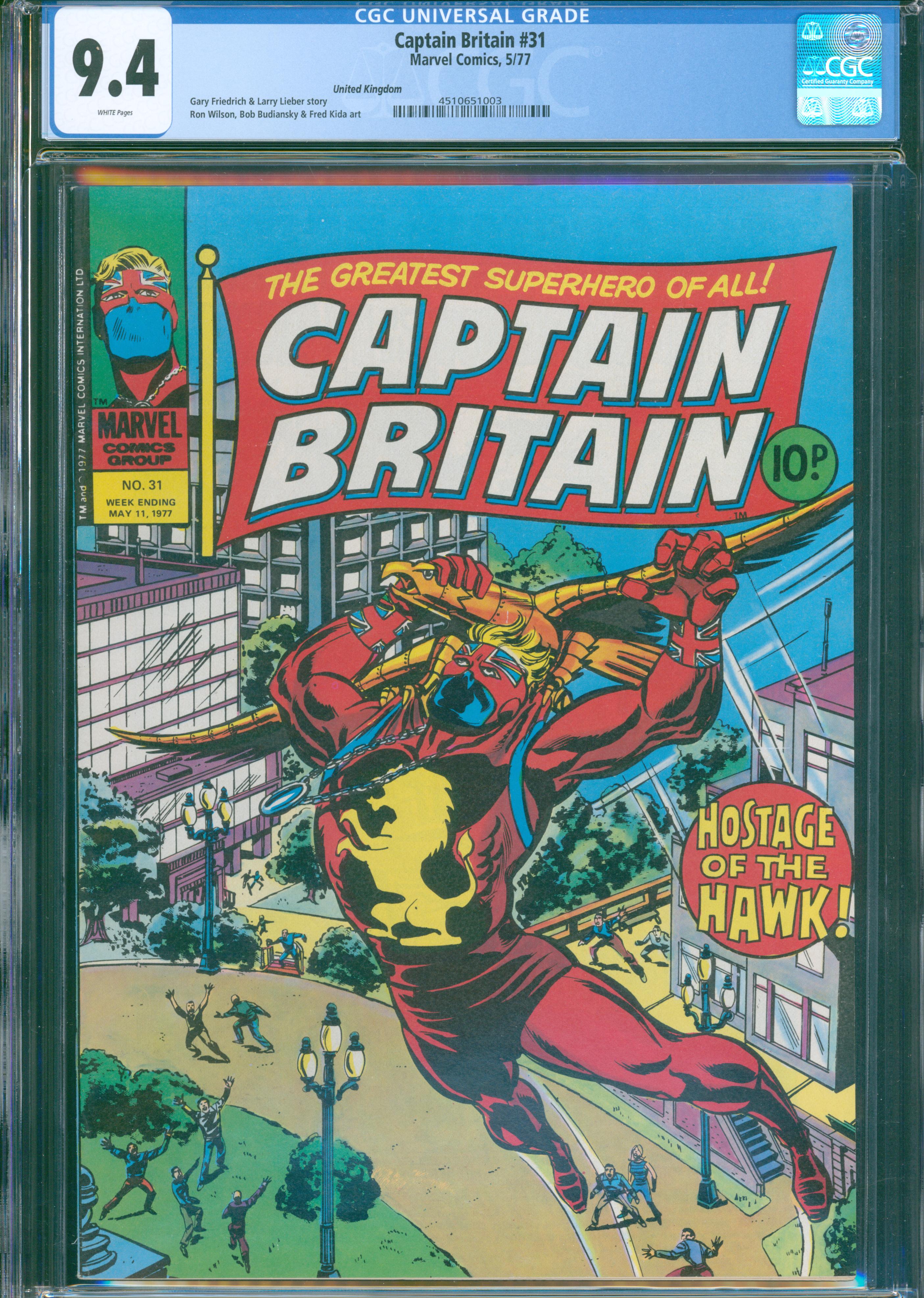 Captain Britain #31 (Marvel UK, 1977) CGC 9.4