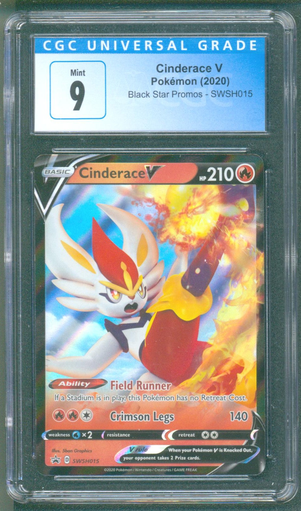 Cinderace V SWSH015 (Pokémon, 2020) CGC 9