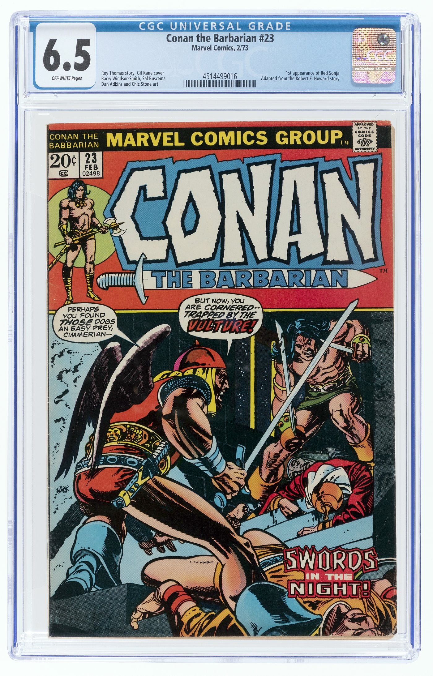 Conan the Barbarian #23 (Marvel, 1973) CGC 6.5 Off-White Pages – 1st Red Sonja