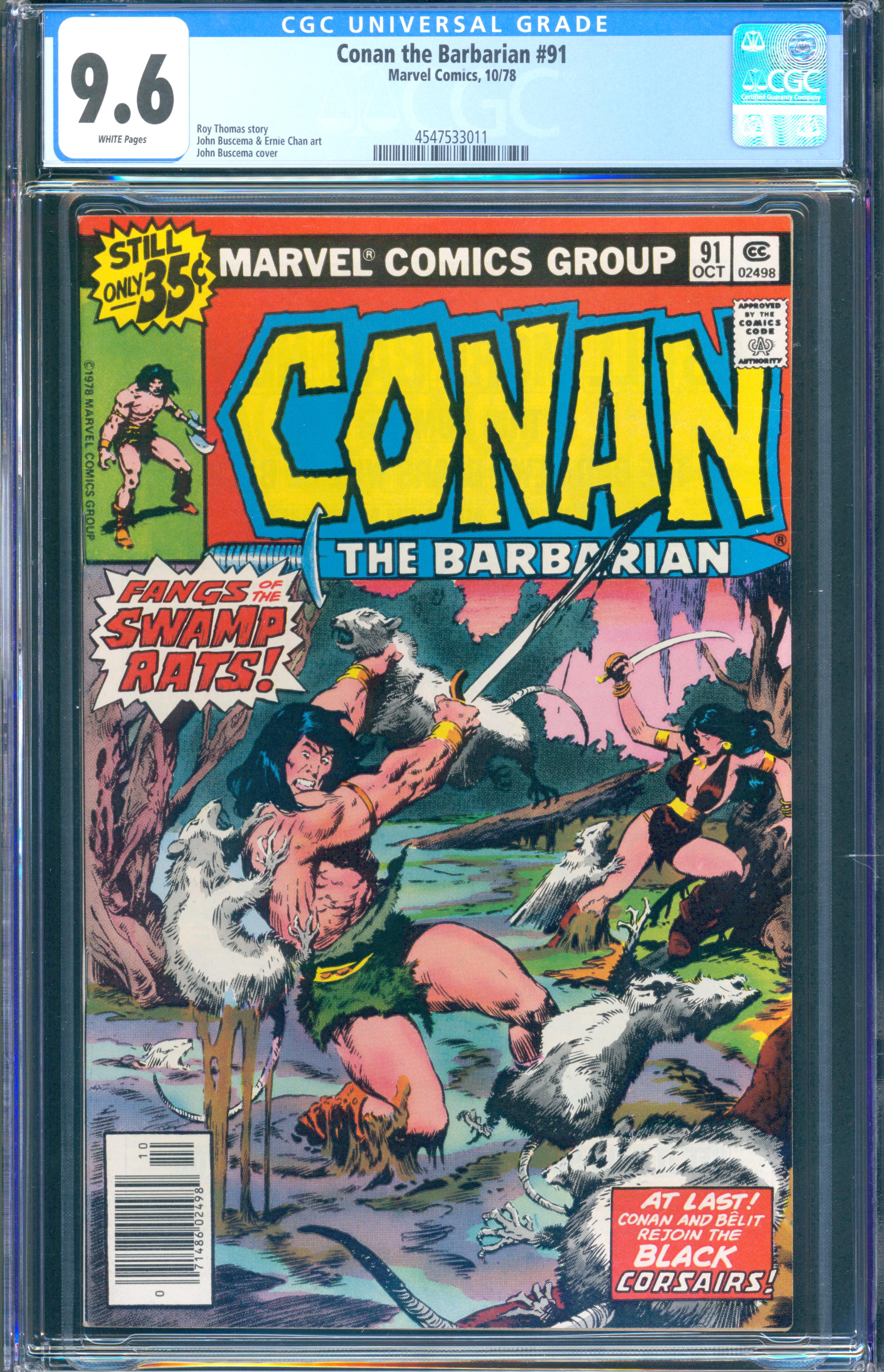 Conan the Barbarian #91 (October 1978, Marvel) CGC 9.6