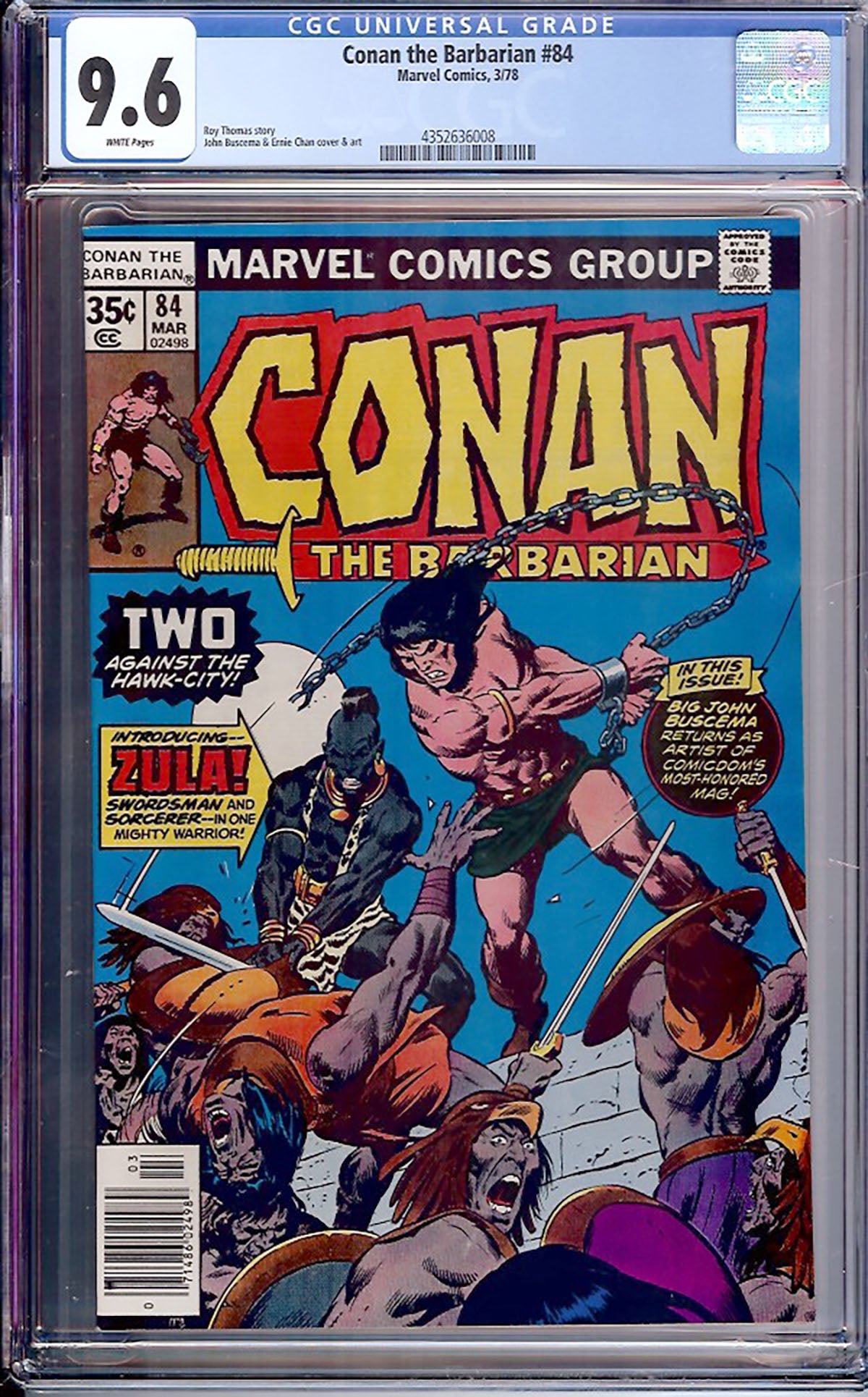 Conan the Barbarian #84 (1978 Marvel) CGC 9.6