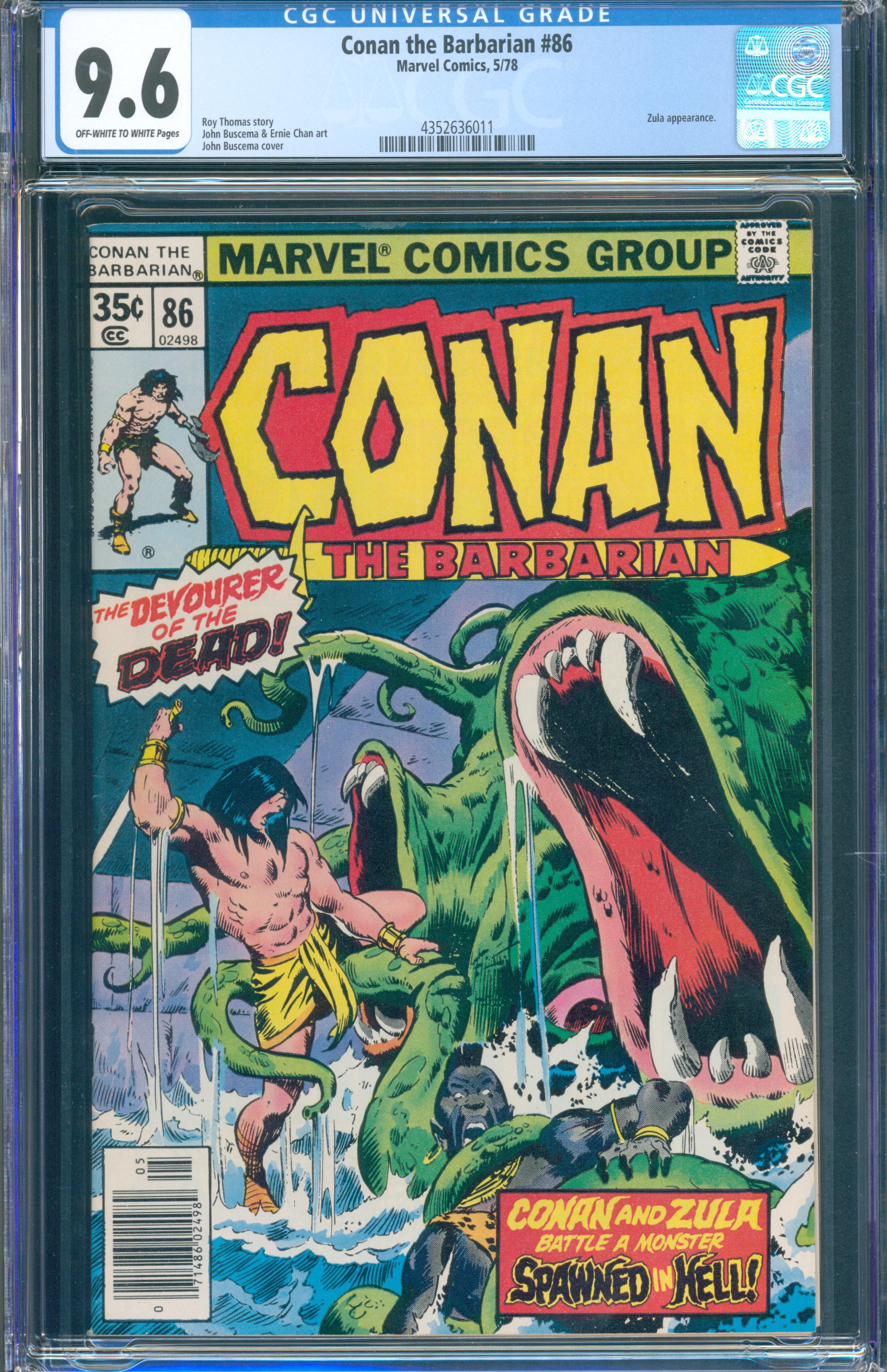Conan the Barbarian #86 (May 1978, Marvel) CGC 9.6
