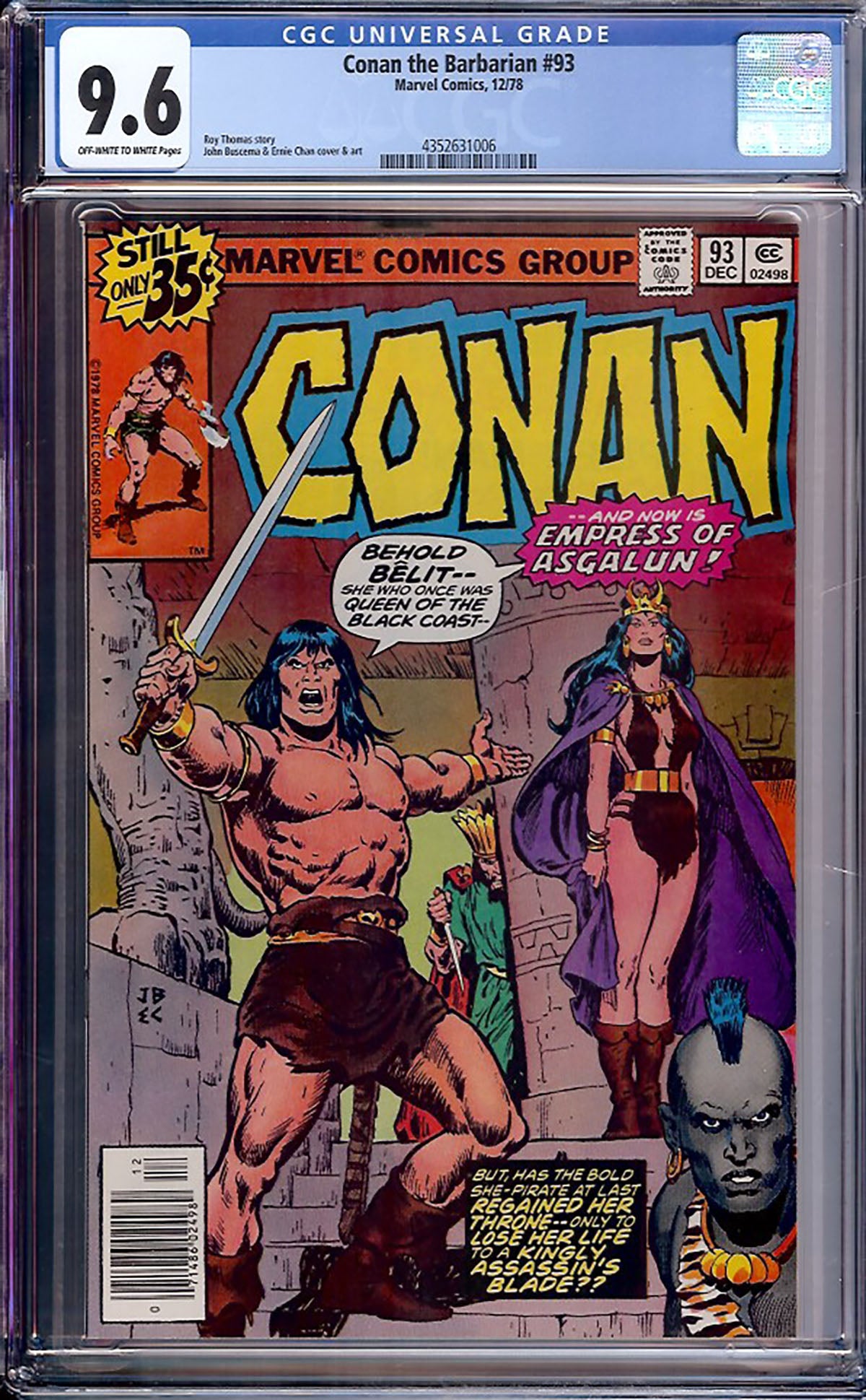 Conan the Barbarian #93 (1978 Marvel) CGC 9.6