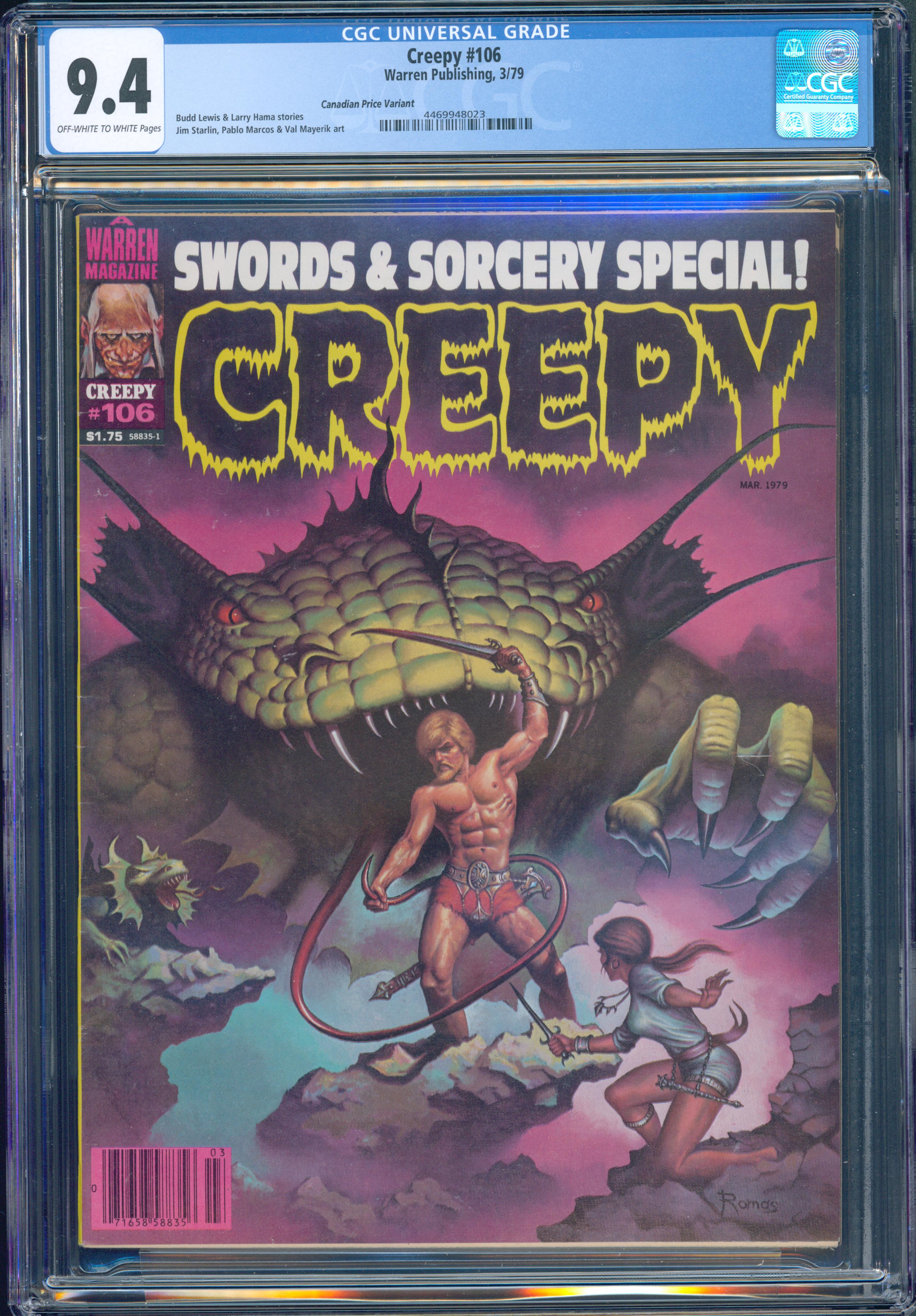 Creepy #106 Canadian Price Variant (Warren, 1979) CGC 9.4
