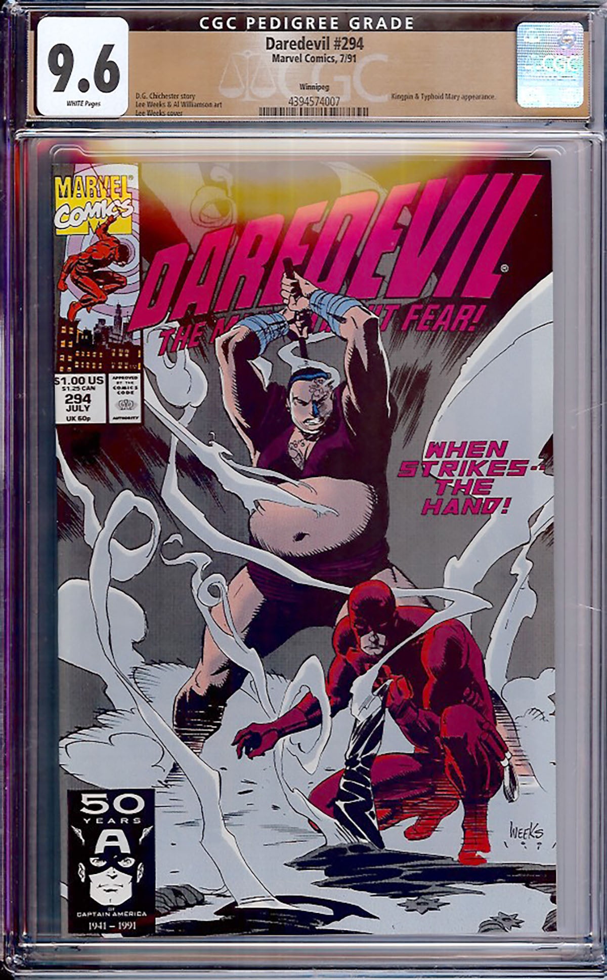 Daredevil #294 (Marvel, 1991) CGC 9.6