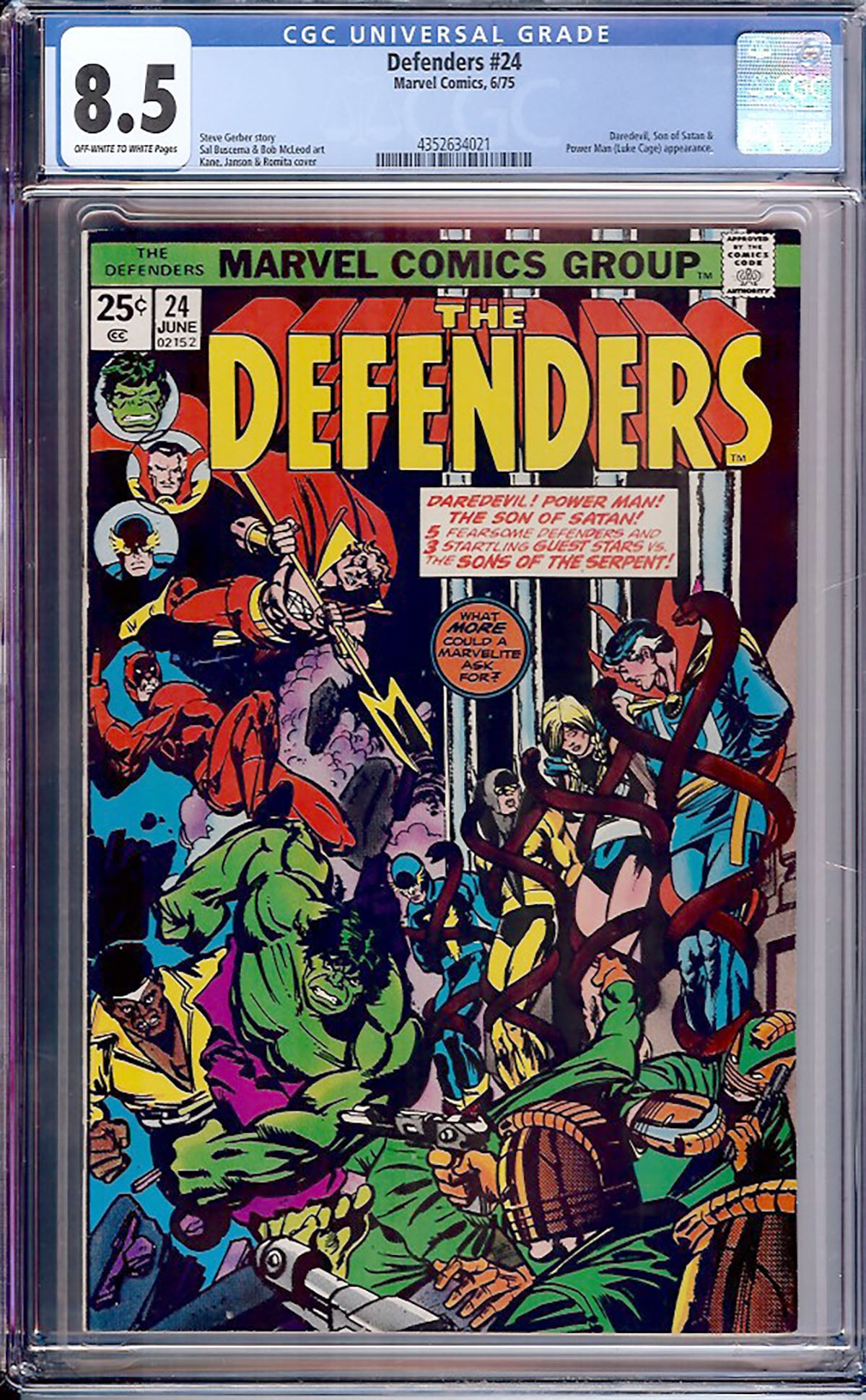 Defenders #24 (Marvel, 1975) CGC 8.5