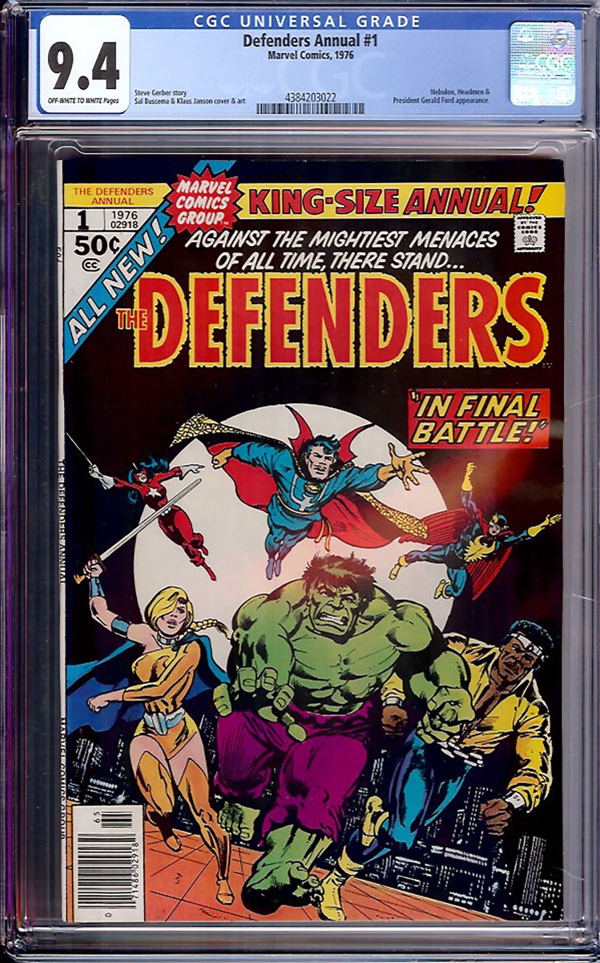 Defenders Annual #1 (1976, Marvel) CGC 9.4